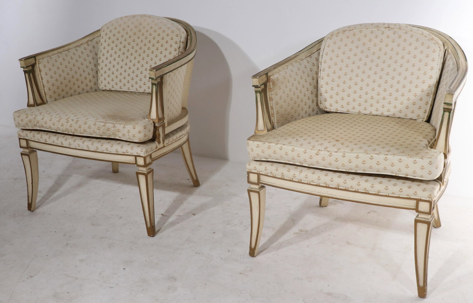 Mid Century Hollywood Regency Tub Chairs After Parzinger - a Pair - 6