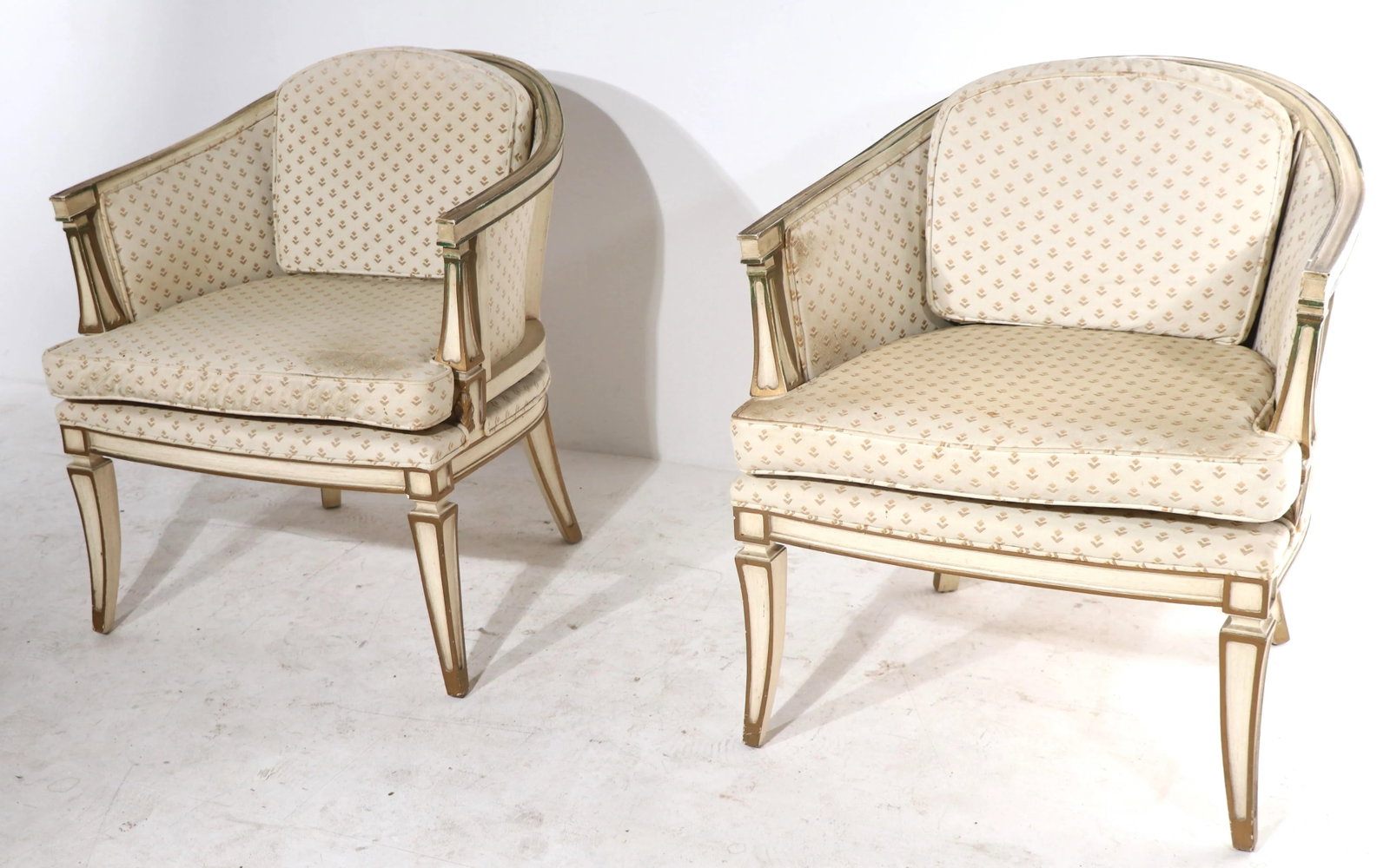 Mid Century Hollywood Regency Tub Chairs After Parzinger - a Pair - 8