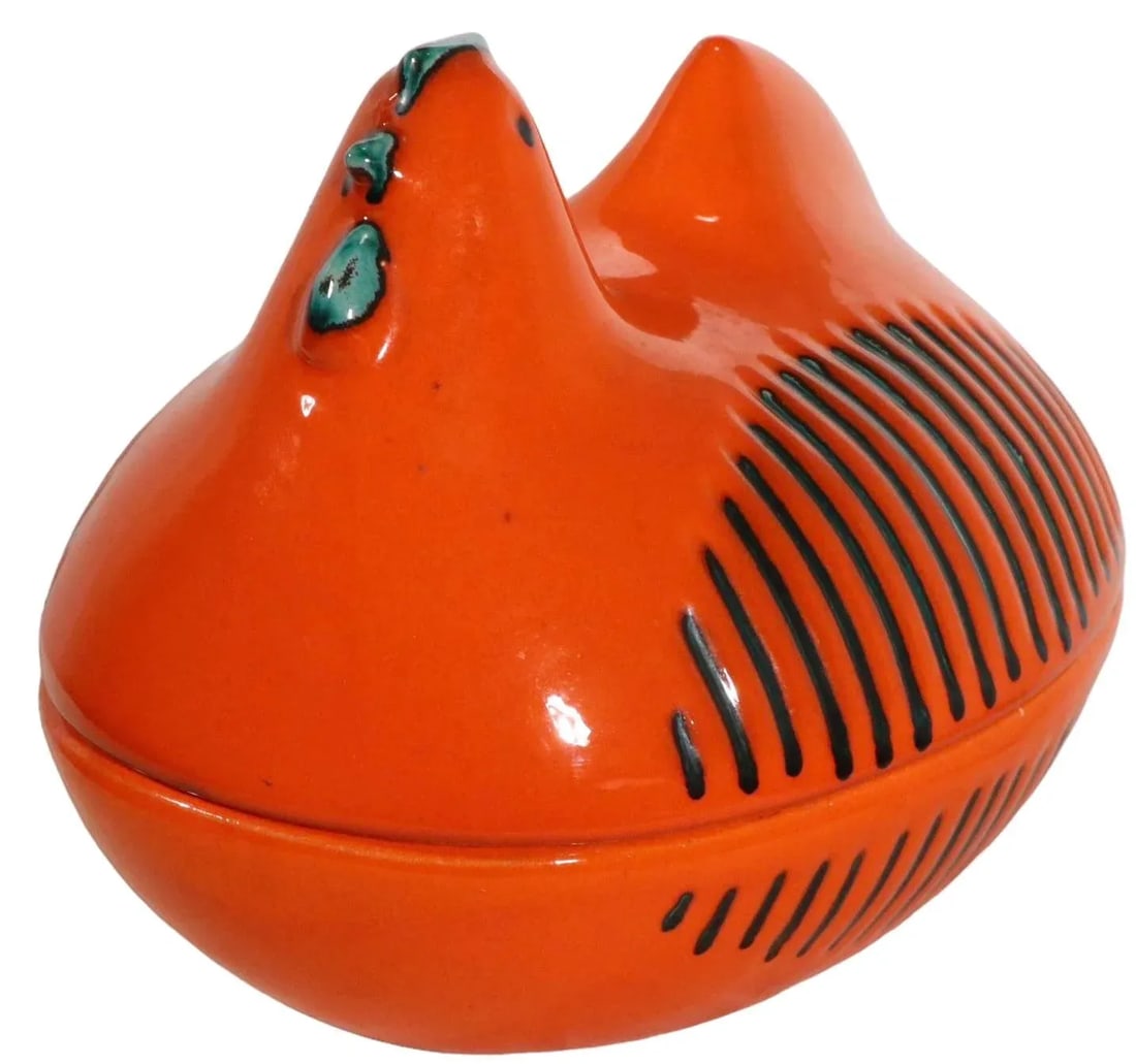 Mid Century Covered Serving Dish Hen on Nest Style Possibly Made in Italy C 1970's - 5