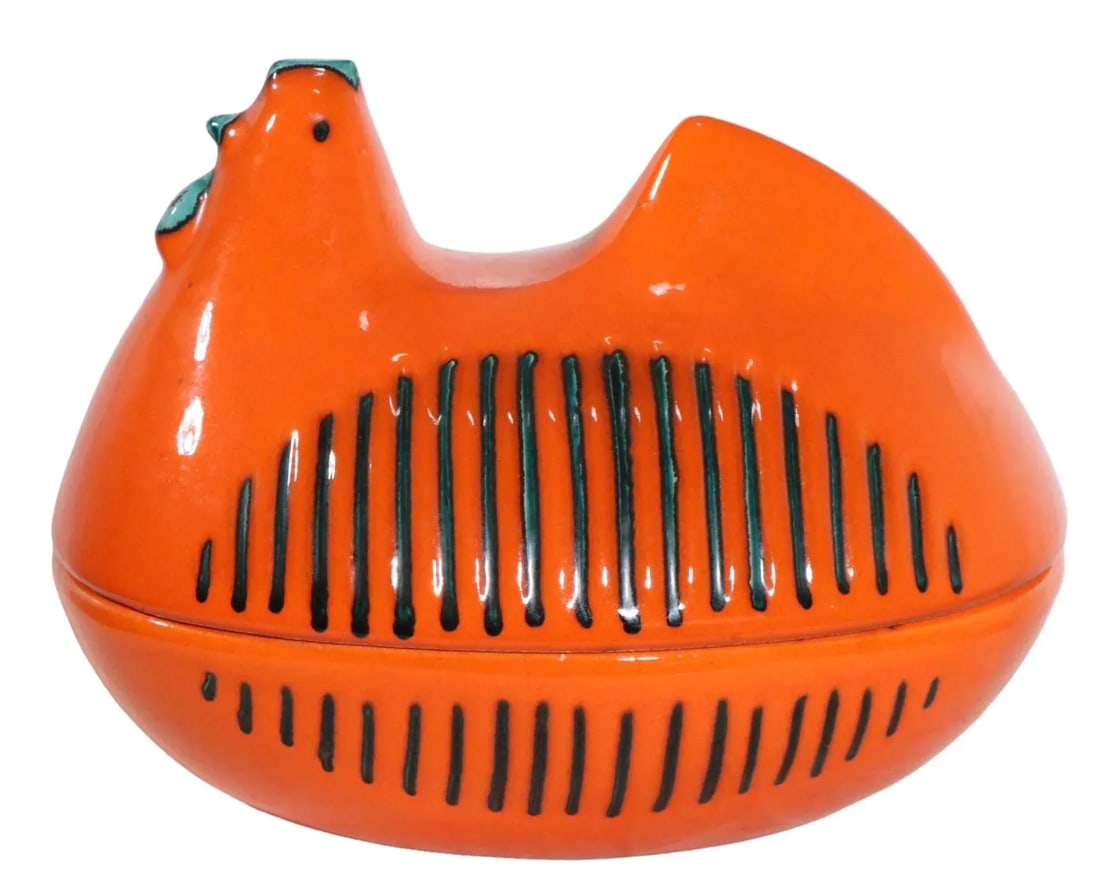 Mid Century Covered Serving Dish Hen on Nest Style Possibly Made in Italy C 1970's - 7