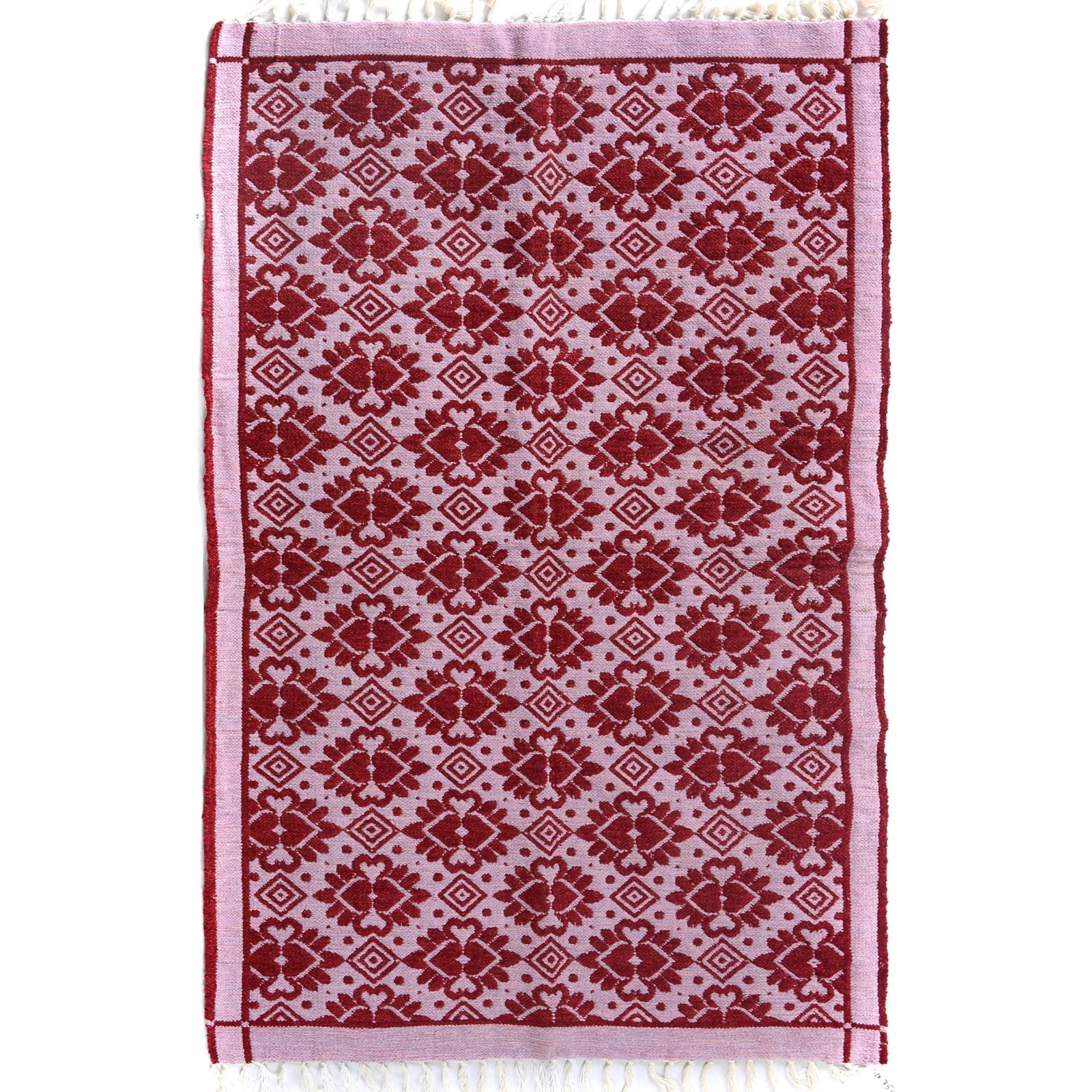 1990s Double-Sided Arya Pink/Pink Chenille Rug - 3'10" X 5'10" - 2
