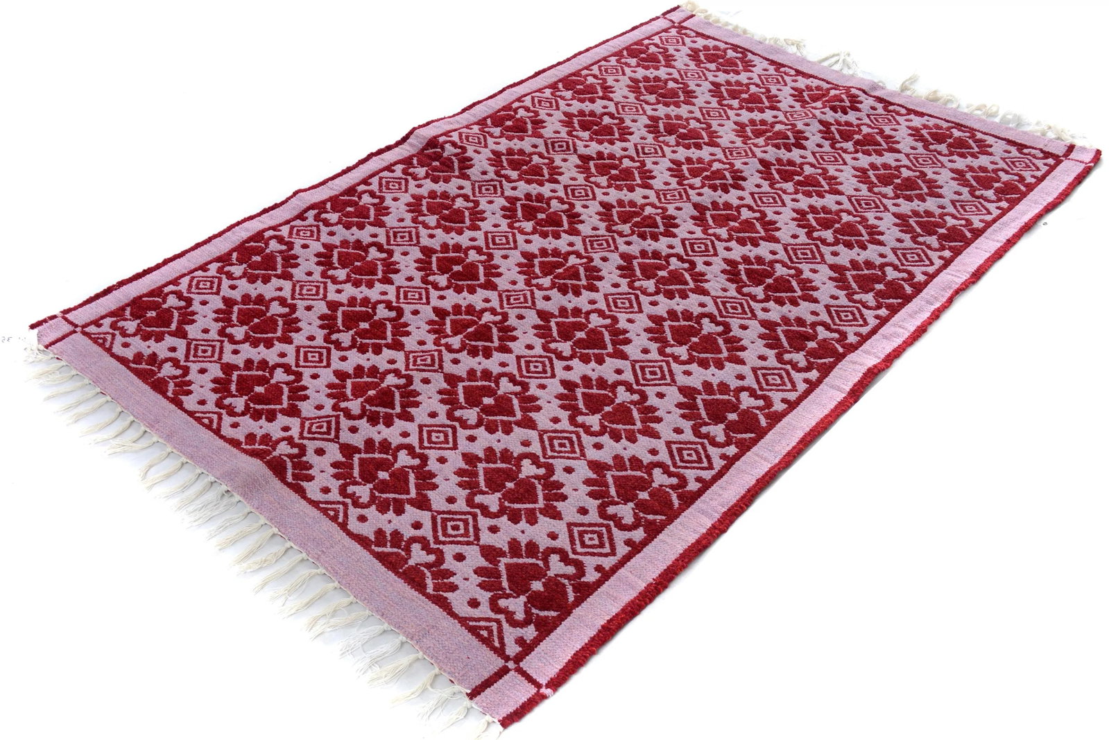 1990s Double-Sided Arya Pink/Pink Chenille Rug - 3'10" X 5'10" - 3