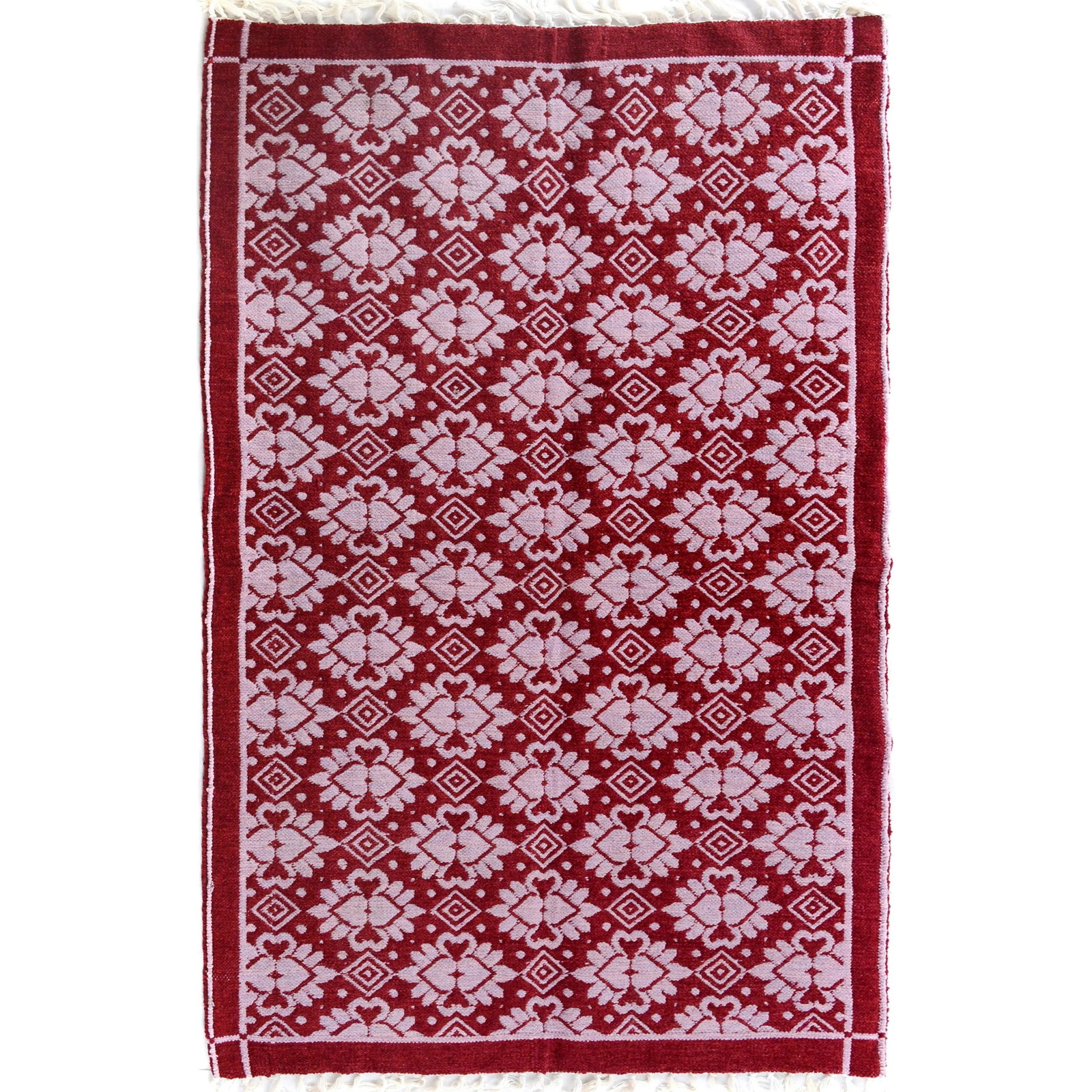 1990s Double-Sided Arya Pink/Pink Chenille Rug - 3'10" X 5'10" - 5