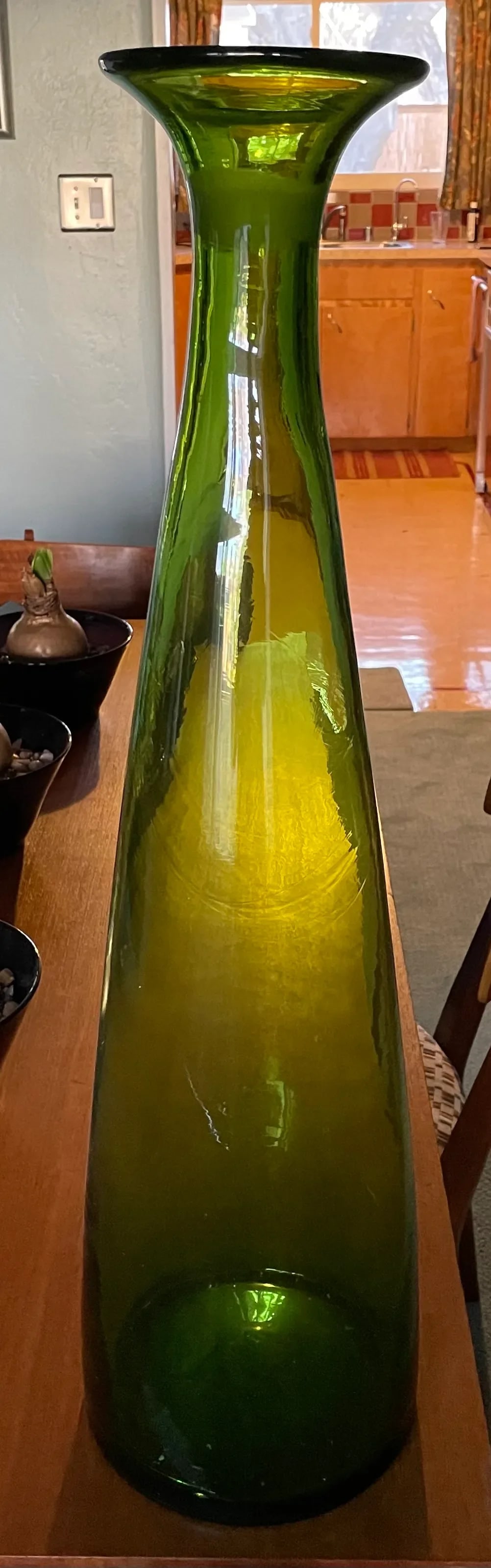 Extra Large Mid Century Blenko Glass Bottle - 5