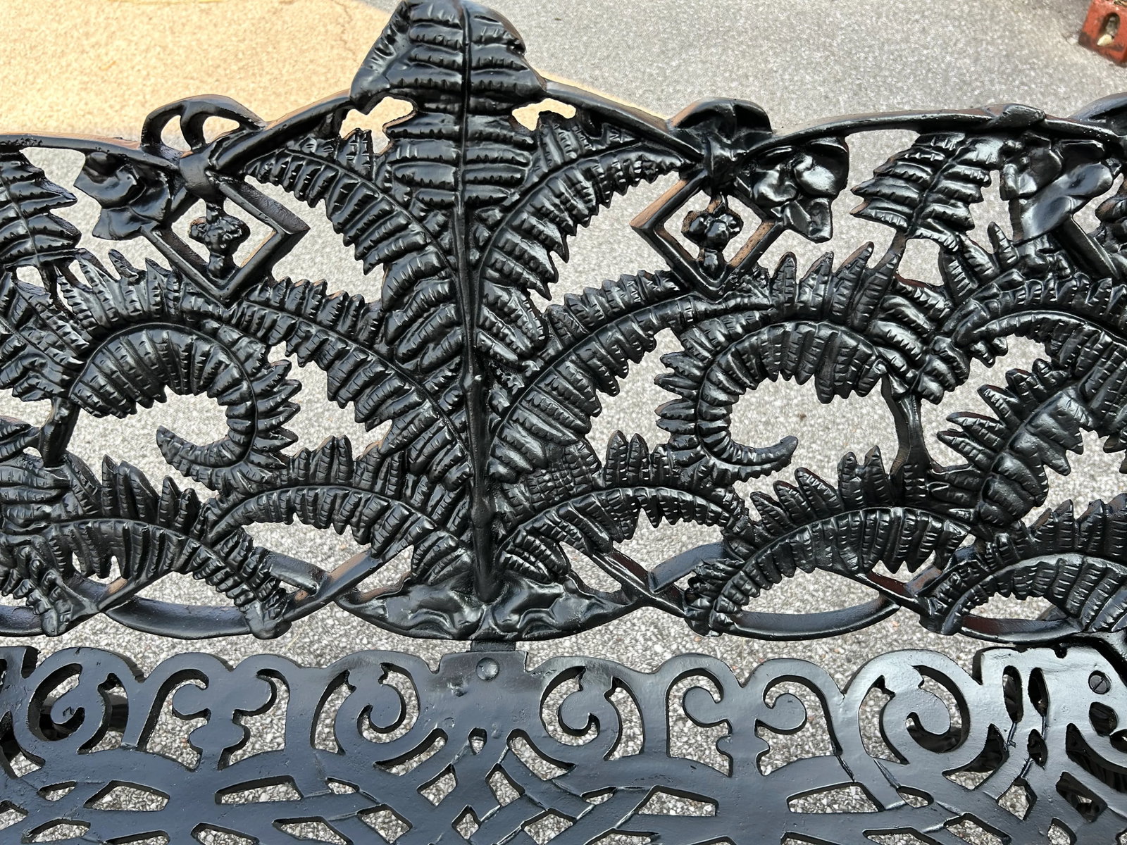 Vintage Stuart Iron Works Style Ornate Cast Iron Garden Bench & Chairs, 3 Pieces - 8
