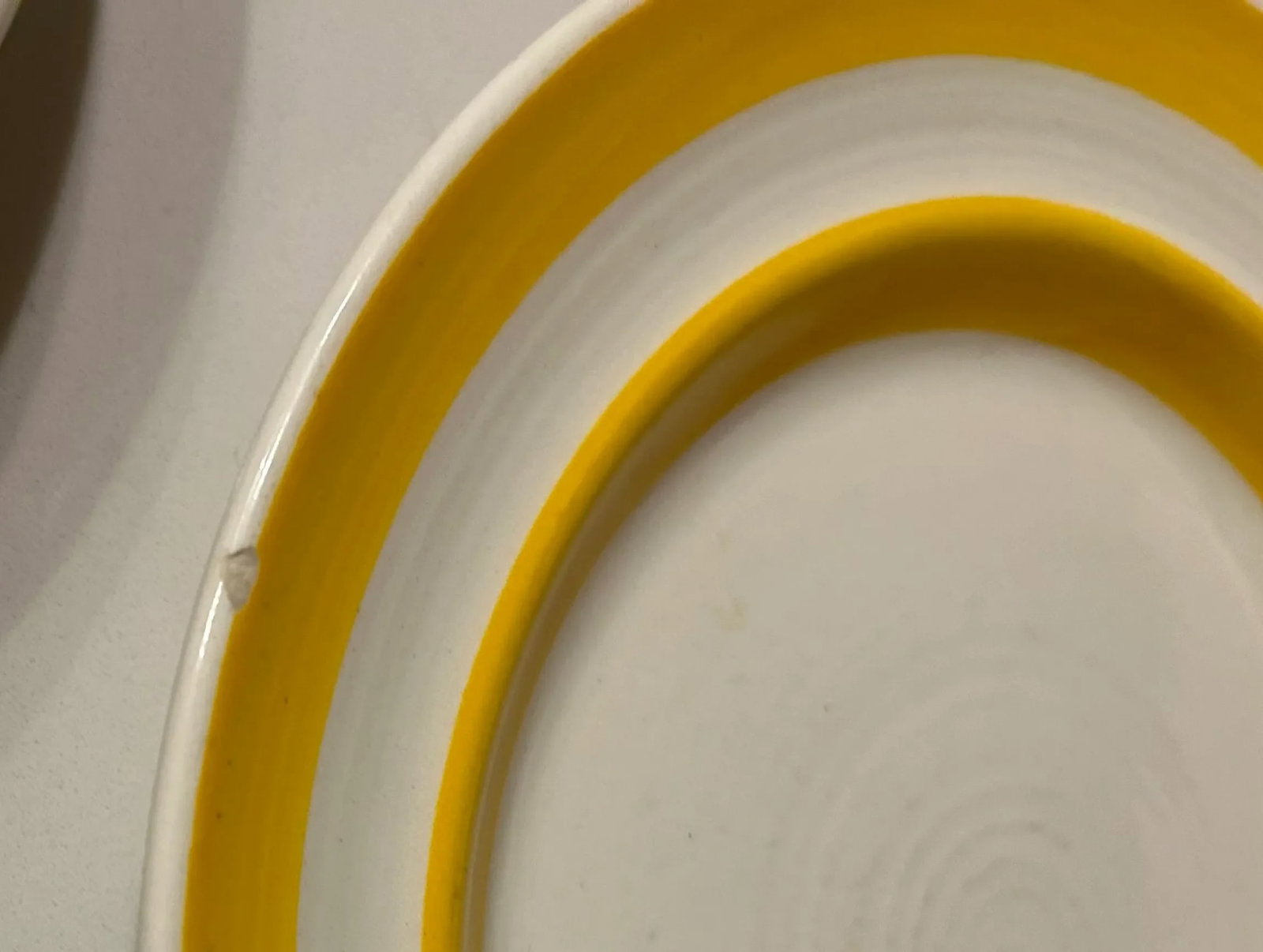 Vintage Yellow Striped Stoneware Plates Metlox Pottery- Set of 5 - 8