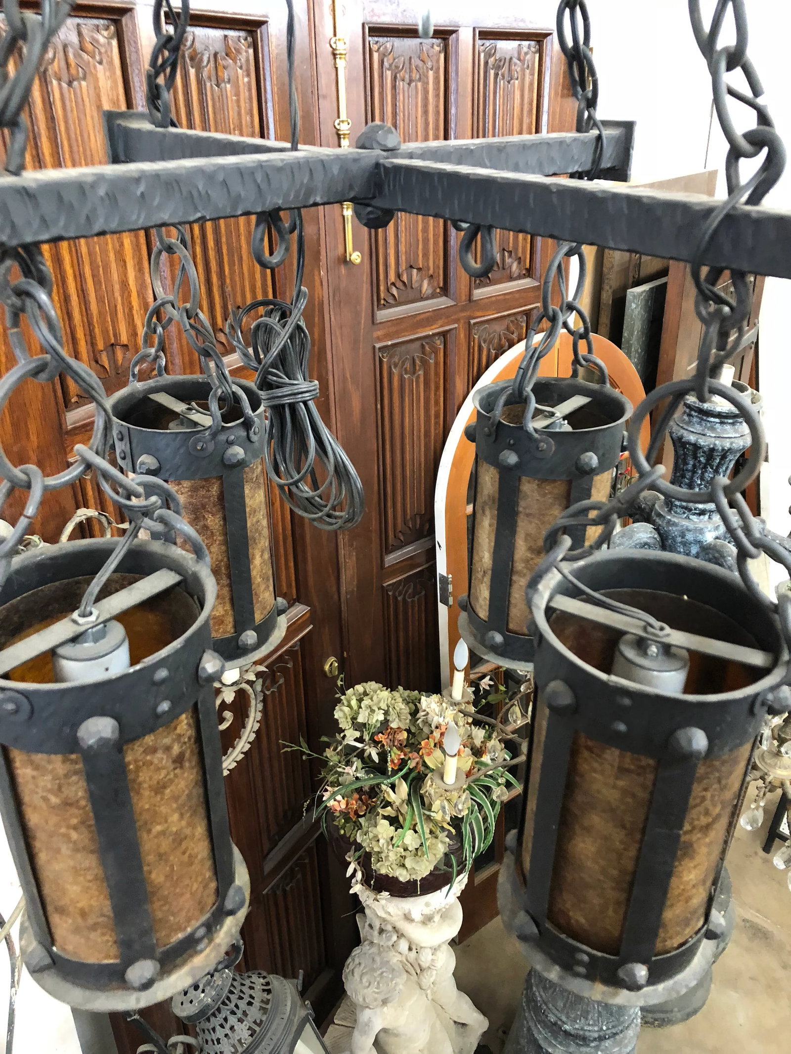 Spanish Gothic Revival Hanging Pendant Chandelier - 6