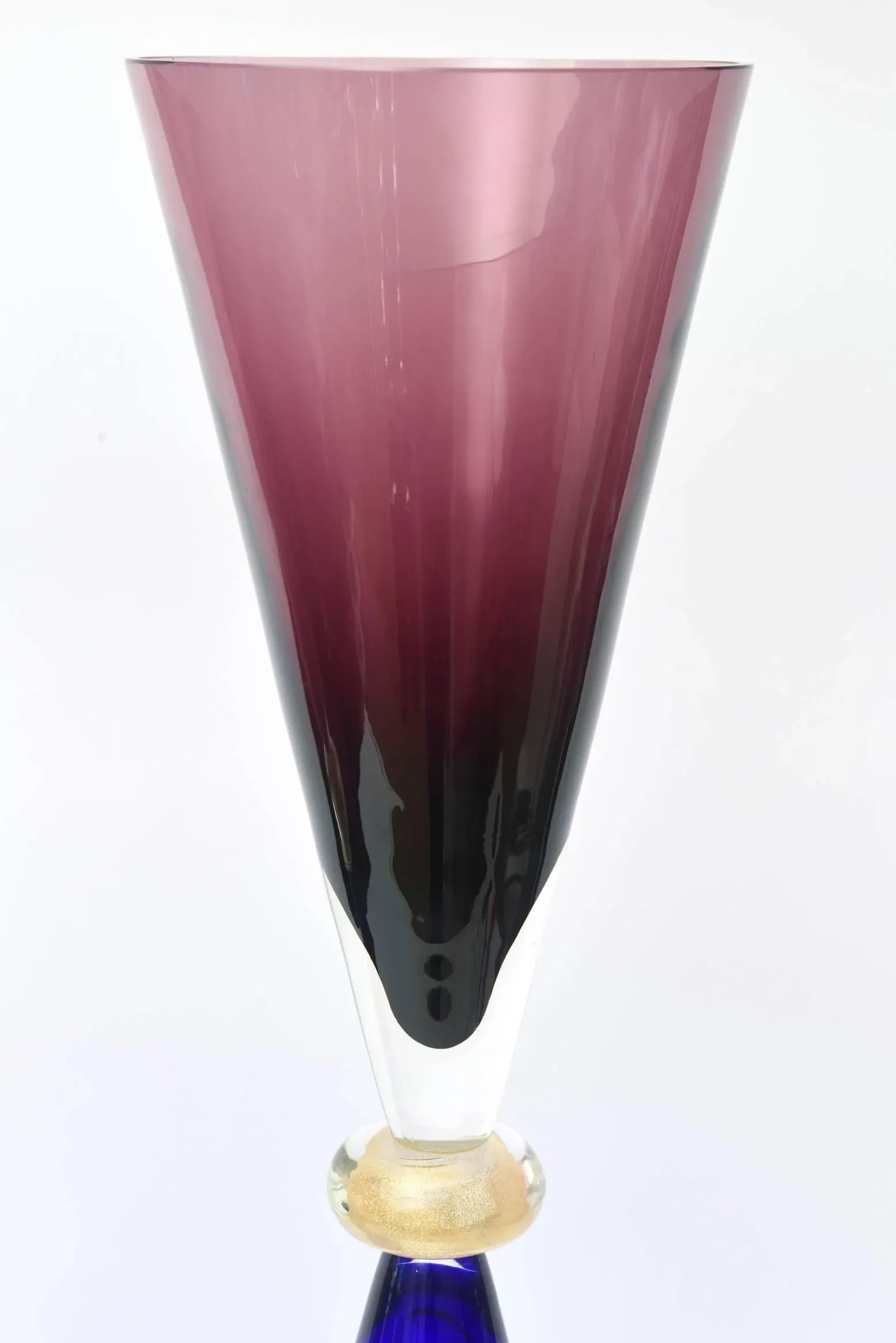 Vintage Seguso for Oggetti Monumental Murano Italian Glass Sculptures or Vases Pair of Purple, Royal - 5