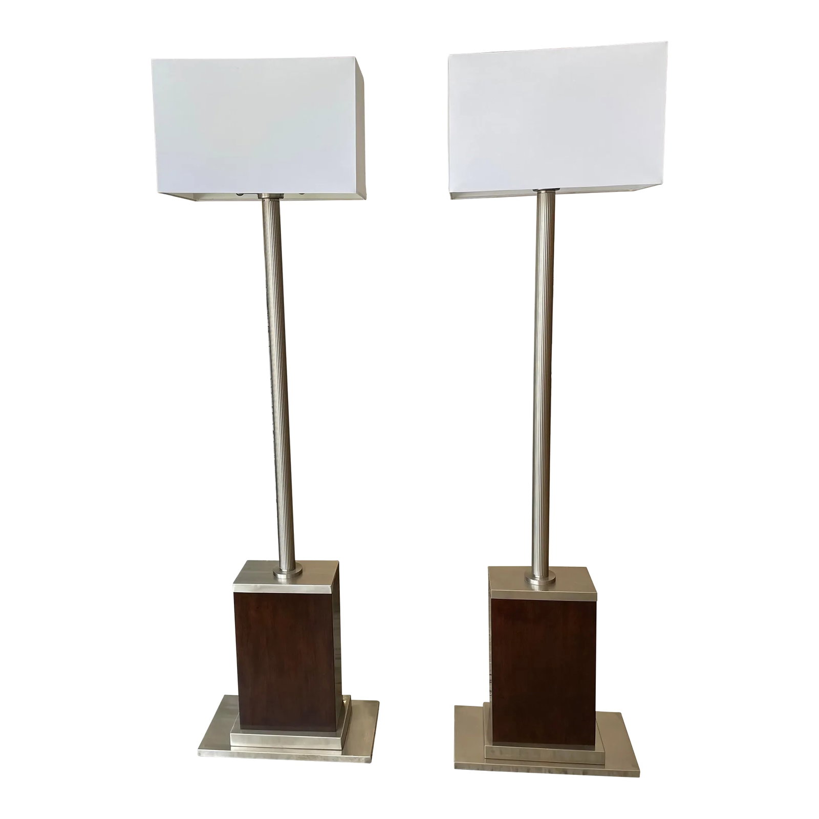 1990s Ralph Lauren Style Floor Lamps Art Deco Machine Age - a Pair (1 of 12)