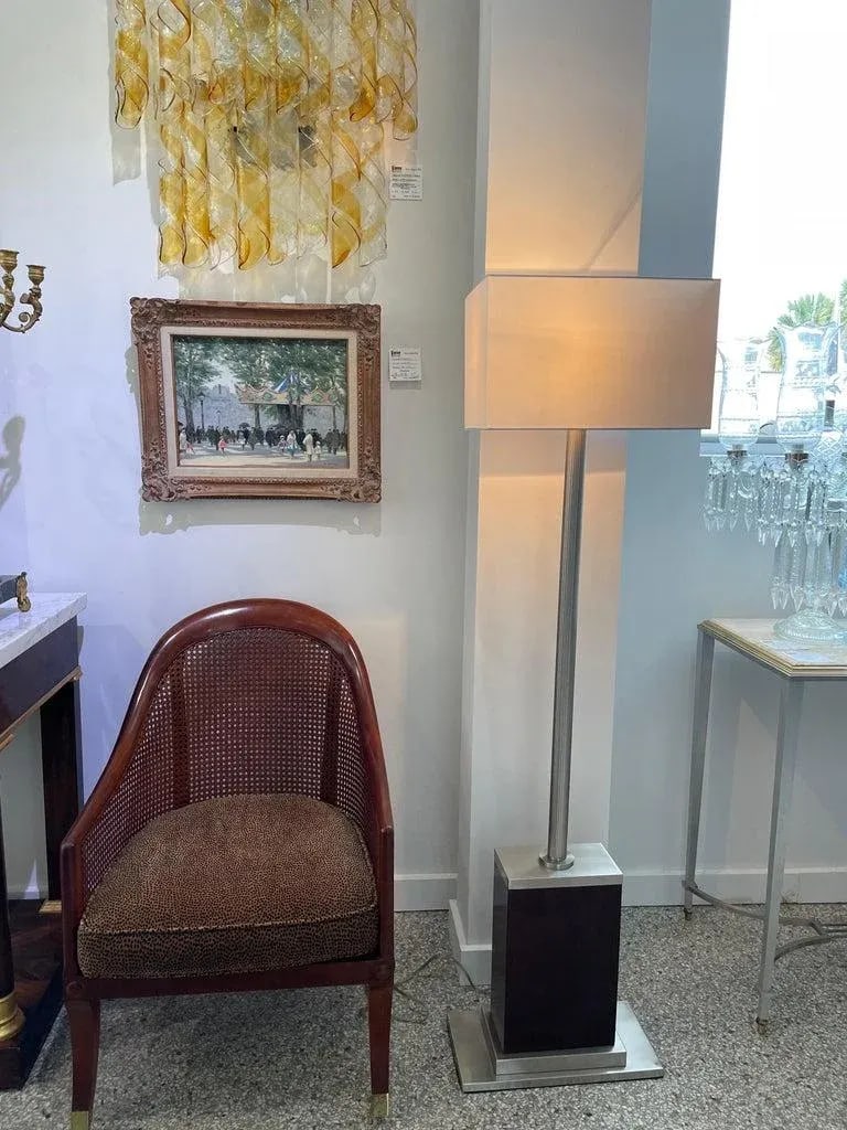 1990s Ralph Lauren Style Floor Lamps Art Deco Machine Age - a Pair - 4