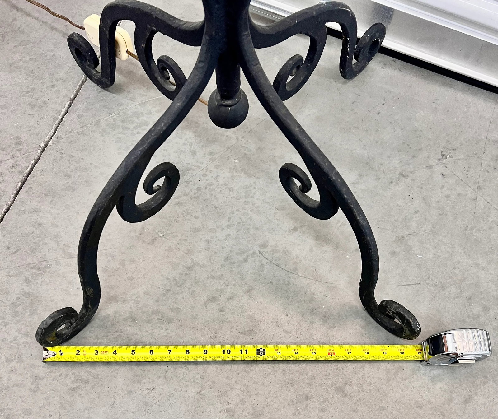 Late 19th Century Revival Medieval French Gothic Cathedral Forged Iron Electrified Floor Candelabra - 6