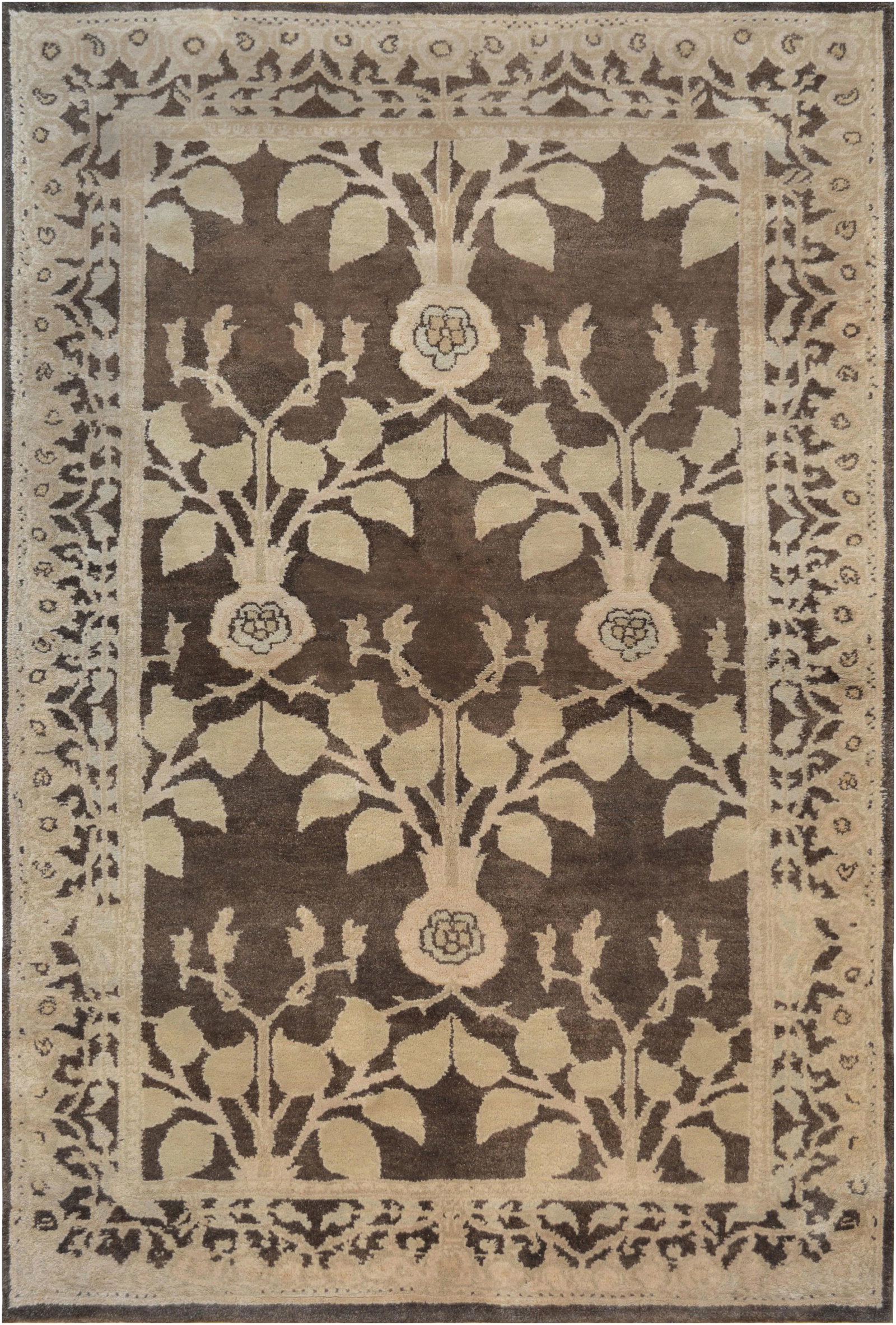 Mansour Fine Handwoven Arts&Crafts Voysey Rug - 6' X 9'11": This breathtakingly decorative Voysey design rug from Egypt features the early 1900s Arts & Crafts design and a beautiful coloration. 100% natural wool pile. Brand new. Condition: Alterations: Origina