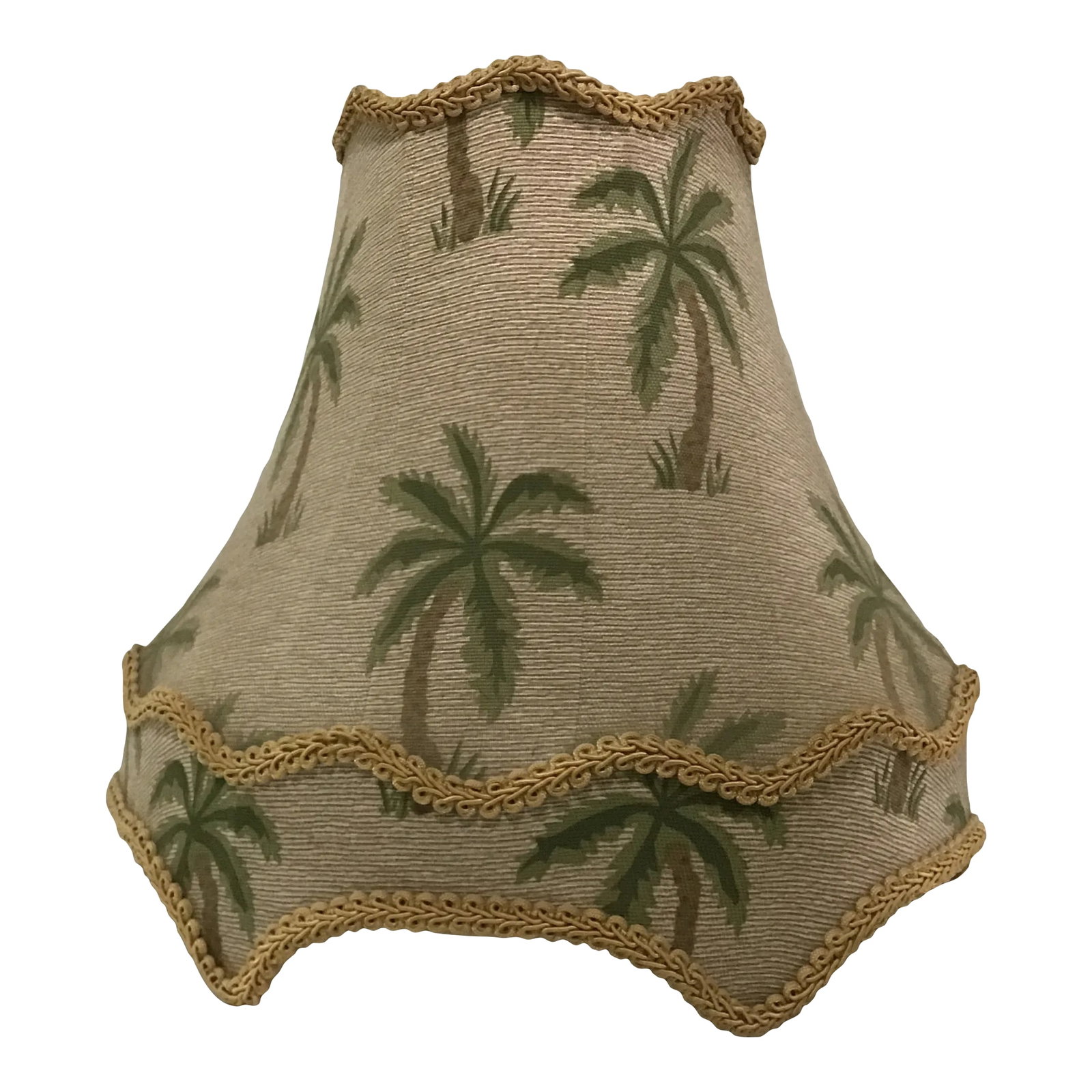 Mid 20th Century Mario Lopez Style Palm Beach Table Lamp Silk Shade (1 of 9)