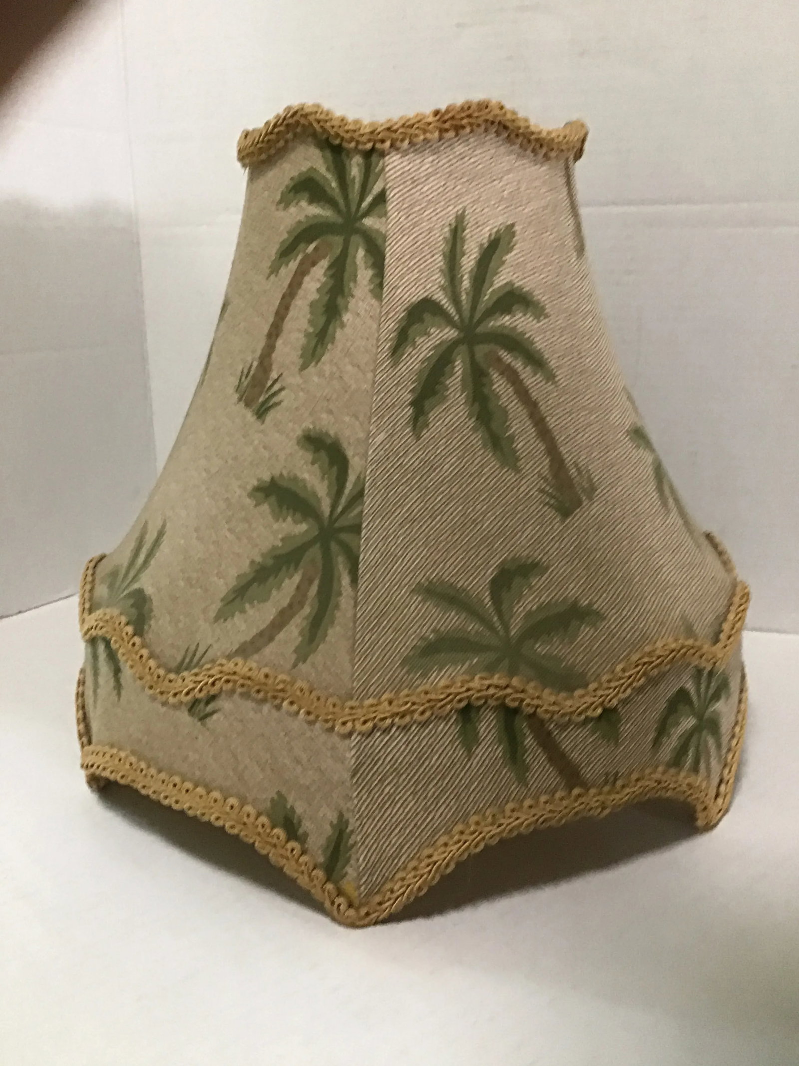 Mid 20th Century Mario Lopez Style Palm Beach Table Lamp Silk Shade - 4