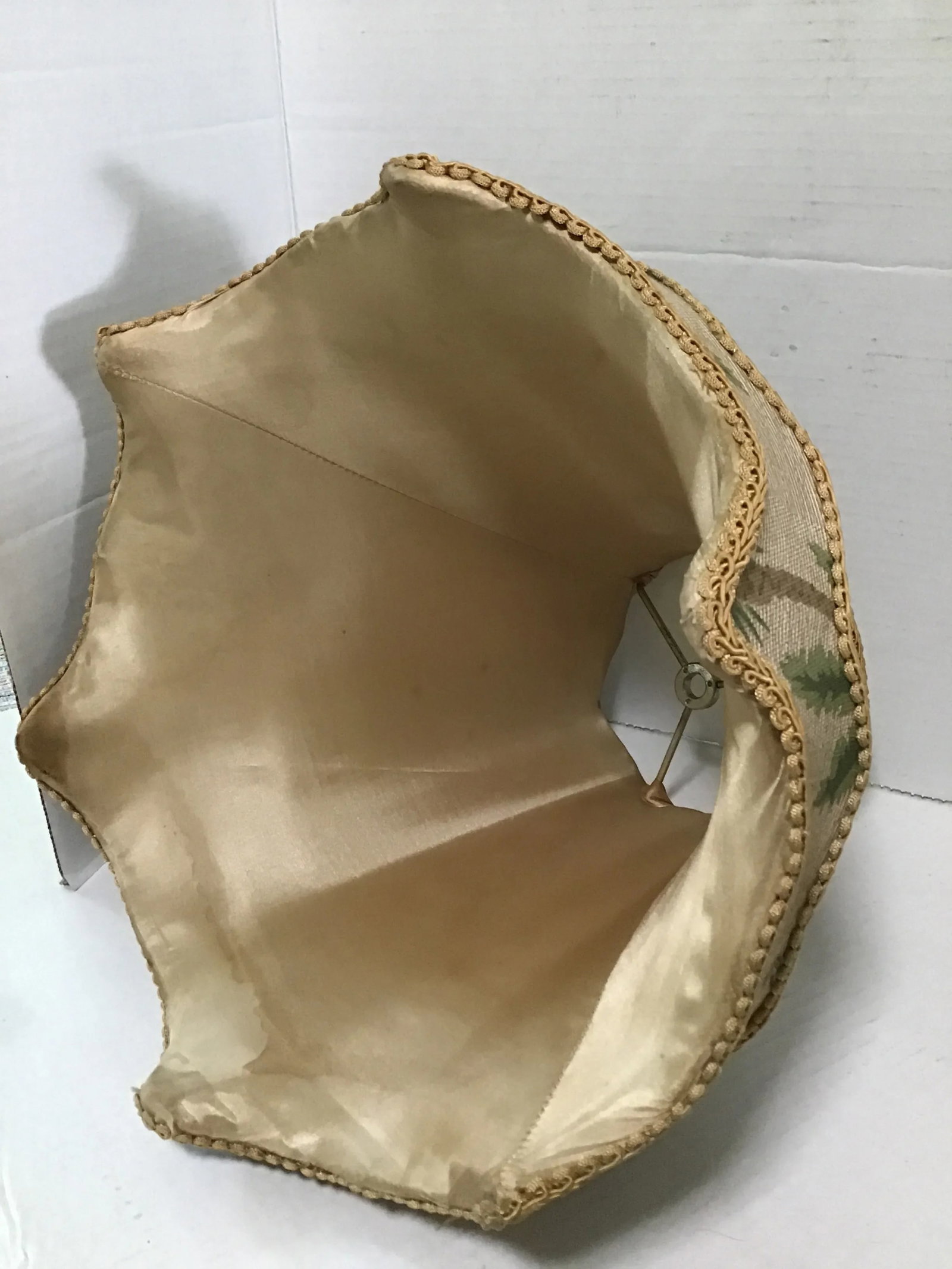 Mid 20th Century Mario Lopez Style Palm Beach Table Lamp Silk Shade - 6