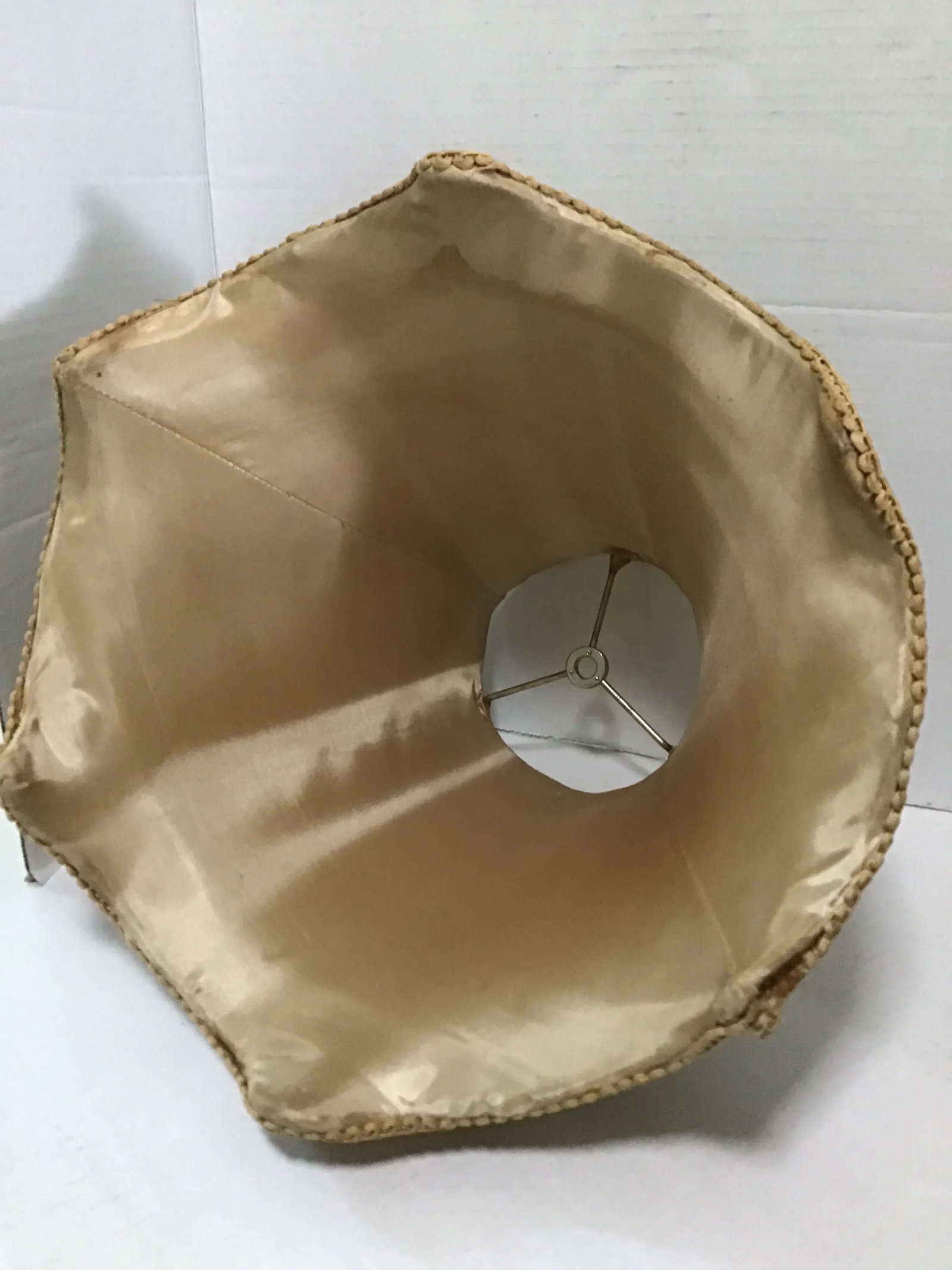 Mid 20th Century Mario Lopez Style Palm Beach Table Lamp Silk Shade - 7