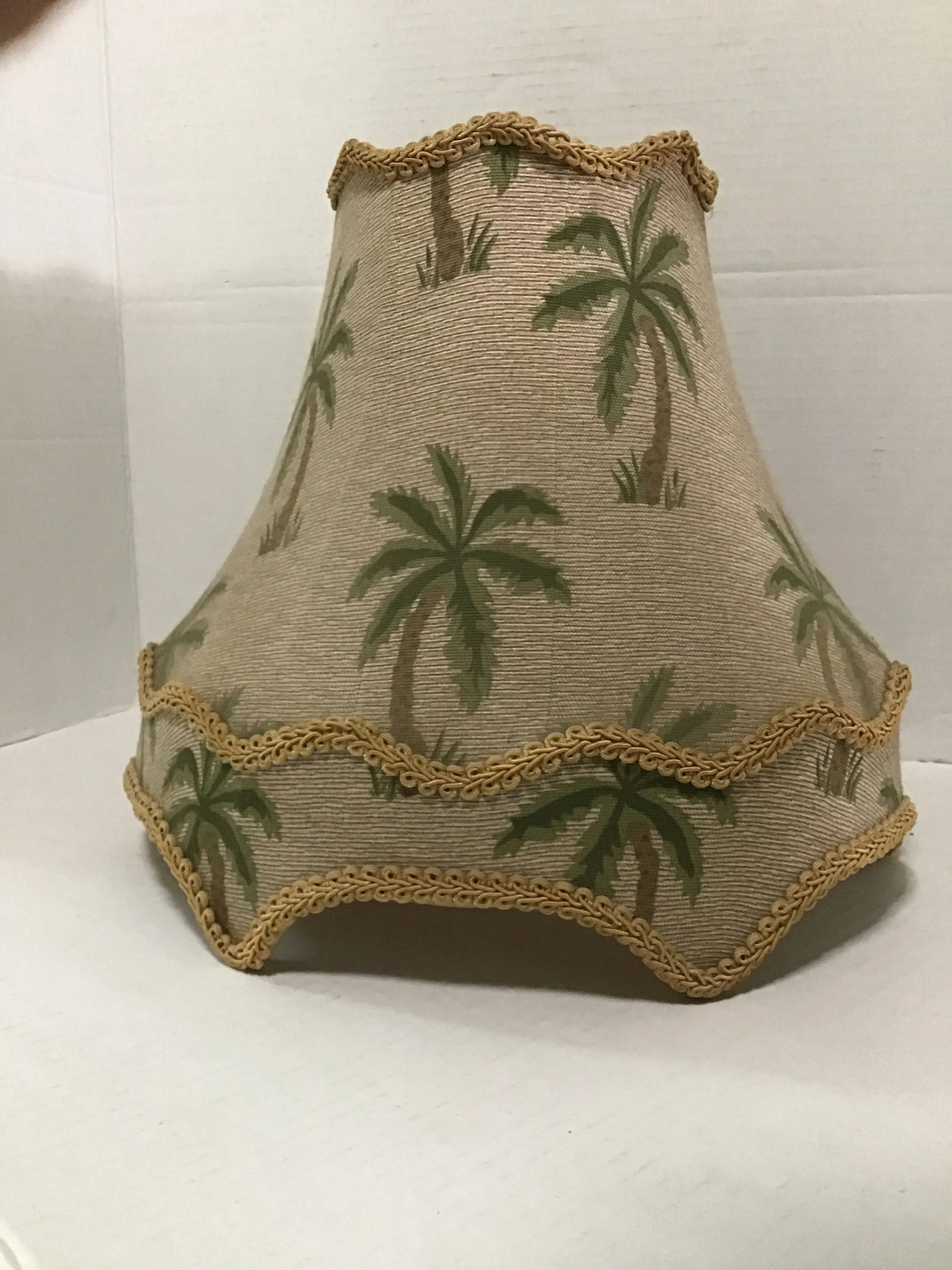 Mid 20th Century Mario Lopez Style Palm Beach Table Lamp Silk Shade - 9