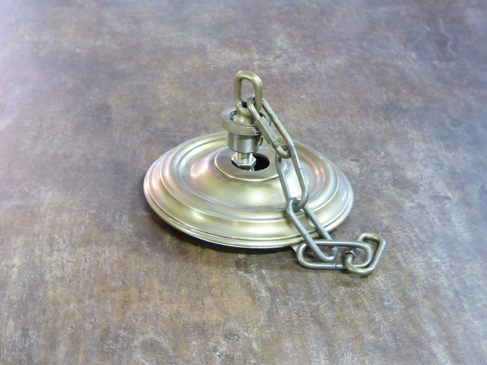 Vintage Brass Chandelier With Tole Shade - 4