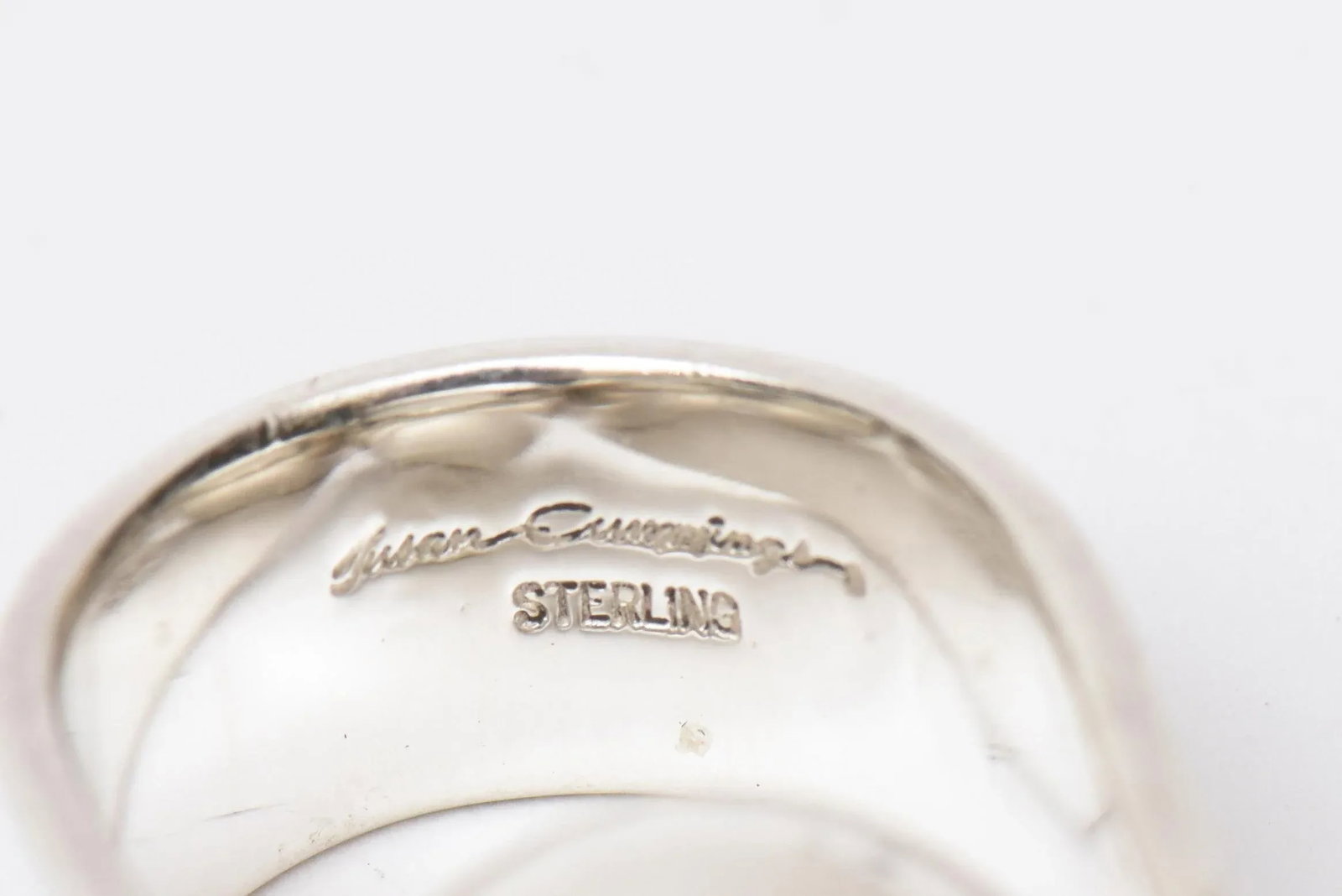 Signed Susan Cummings Sterling Silver Sculptural Ball Ring Size 6 - 6