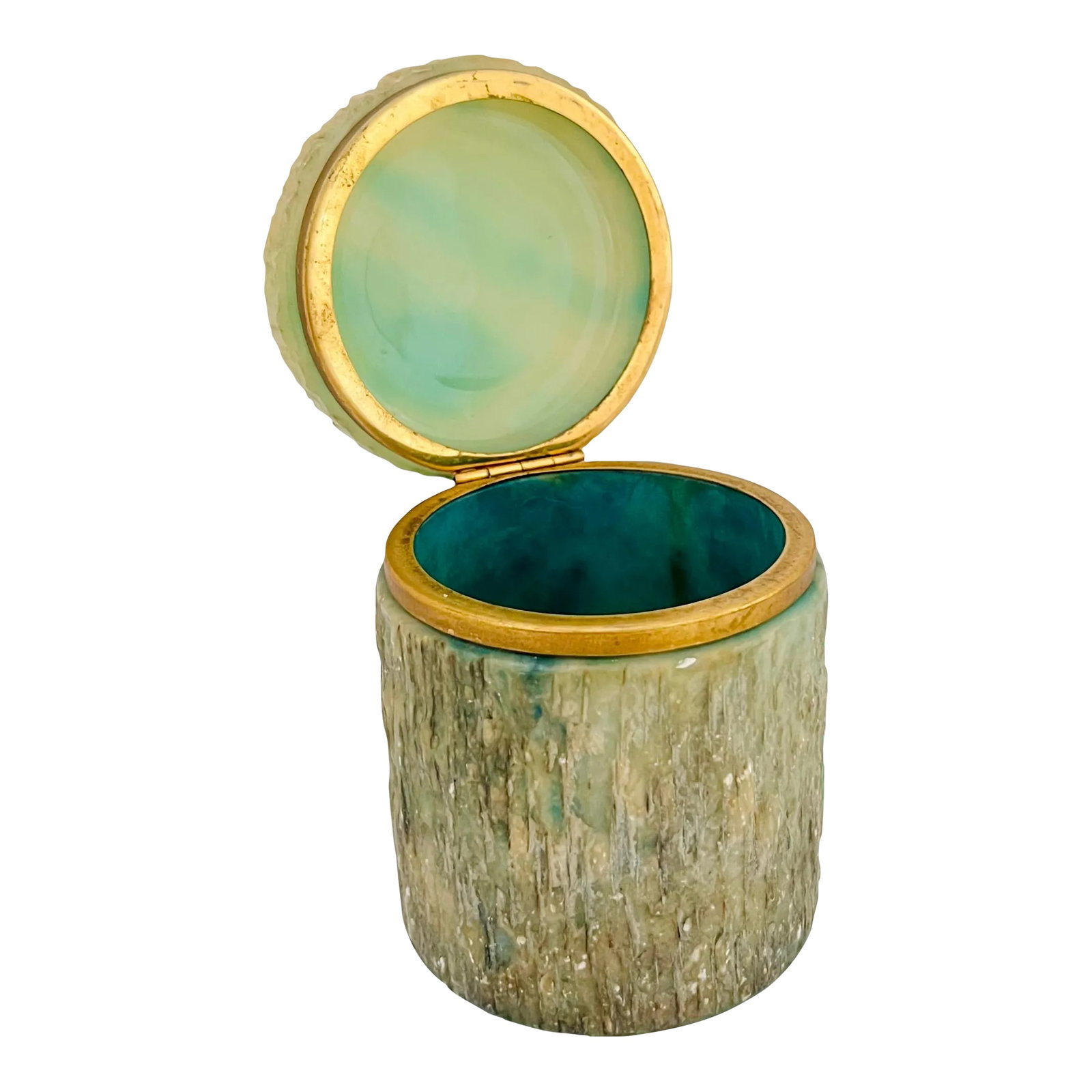 C. 1950s Vintage MCM Italian Alabaster Box in the Style of Fratelli Coppini & Angelo Pinna - Green O (1 of 10)