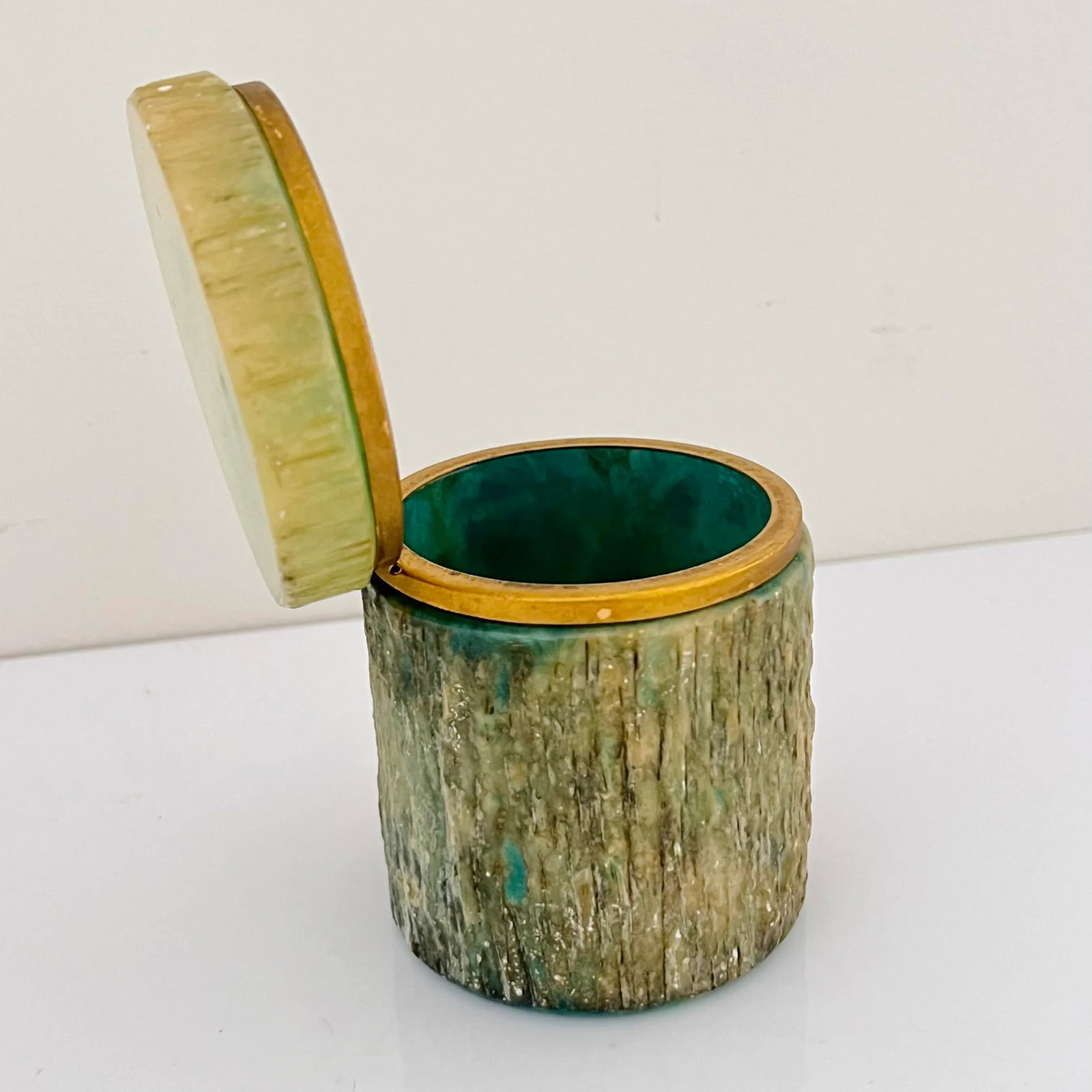 C. 1950s Vintage MCM Italian Alabaster Box in the Style of Fratelli Coppini & Angelo Pinna - Green O - 2