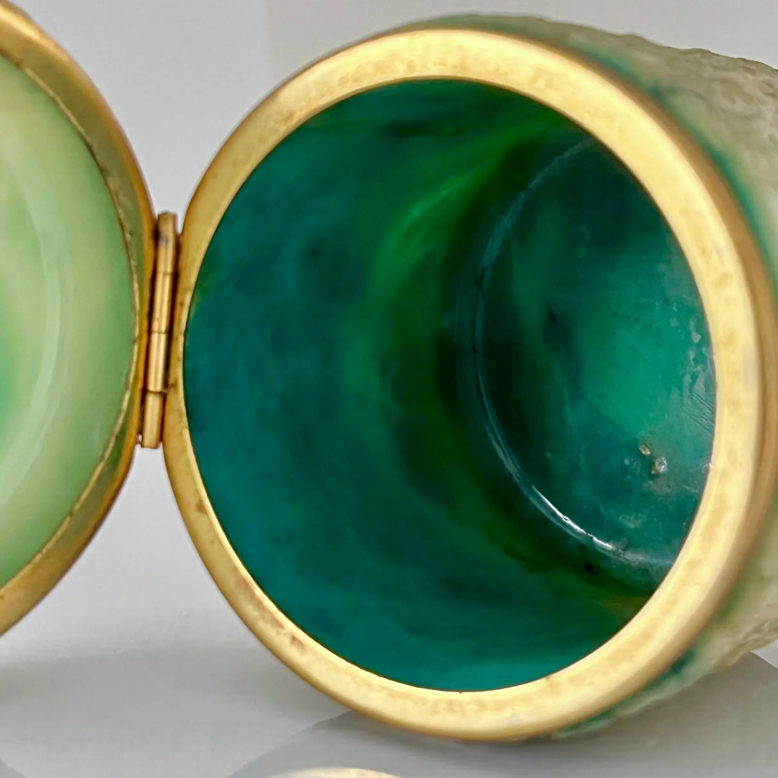 C. 1950s Vintage MCM Italian Alabaster Box in the Style of Fratelli Coppini & Angelo Pinna - Green O - 4