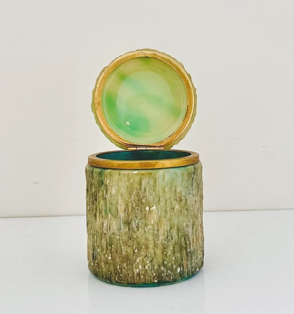 C. 1950s Vintage MCM Italian Alabaster Box in the Style of Fratelli Coppini & Angelo Pinna - Green O - 8