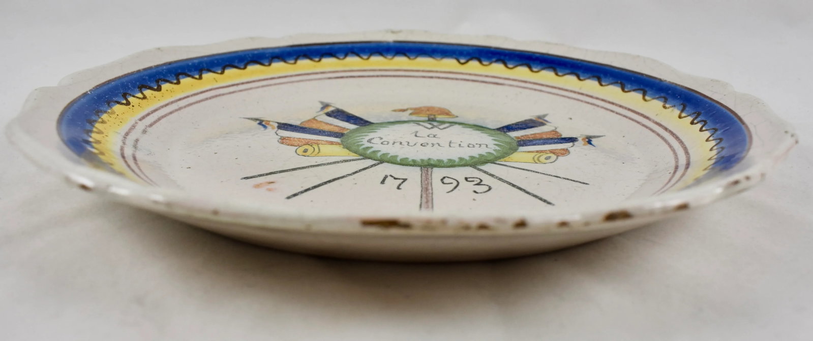18th C. Nevers French Revolution Tin-Glazed Dish - La Convention - 4