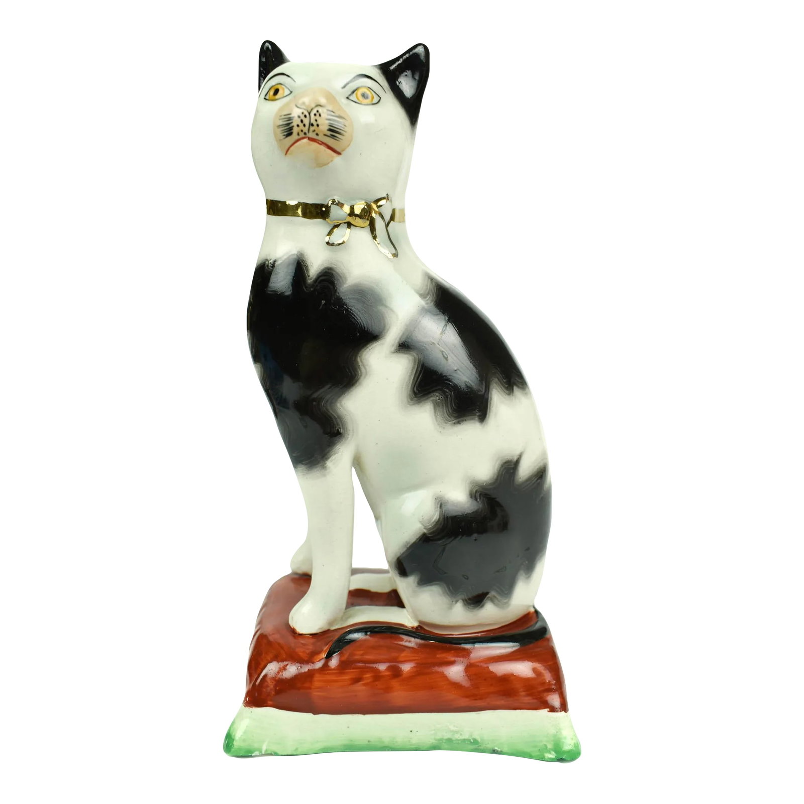 1920's Staffordshire Ware Wk (William Kent) England Cat on Cushion Figurine (1 of 12)