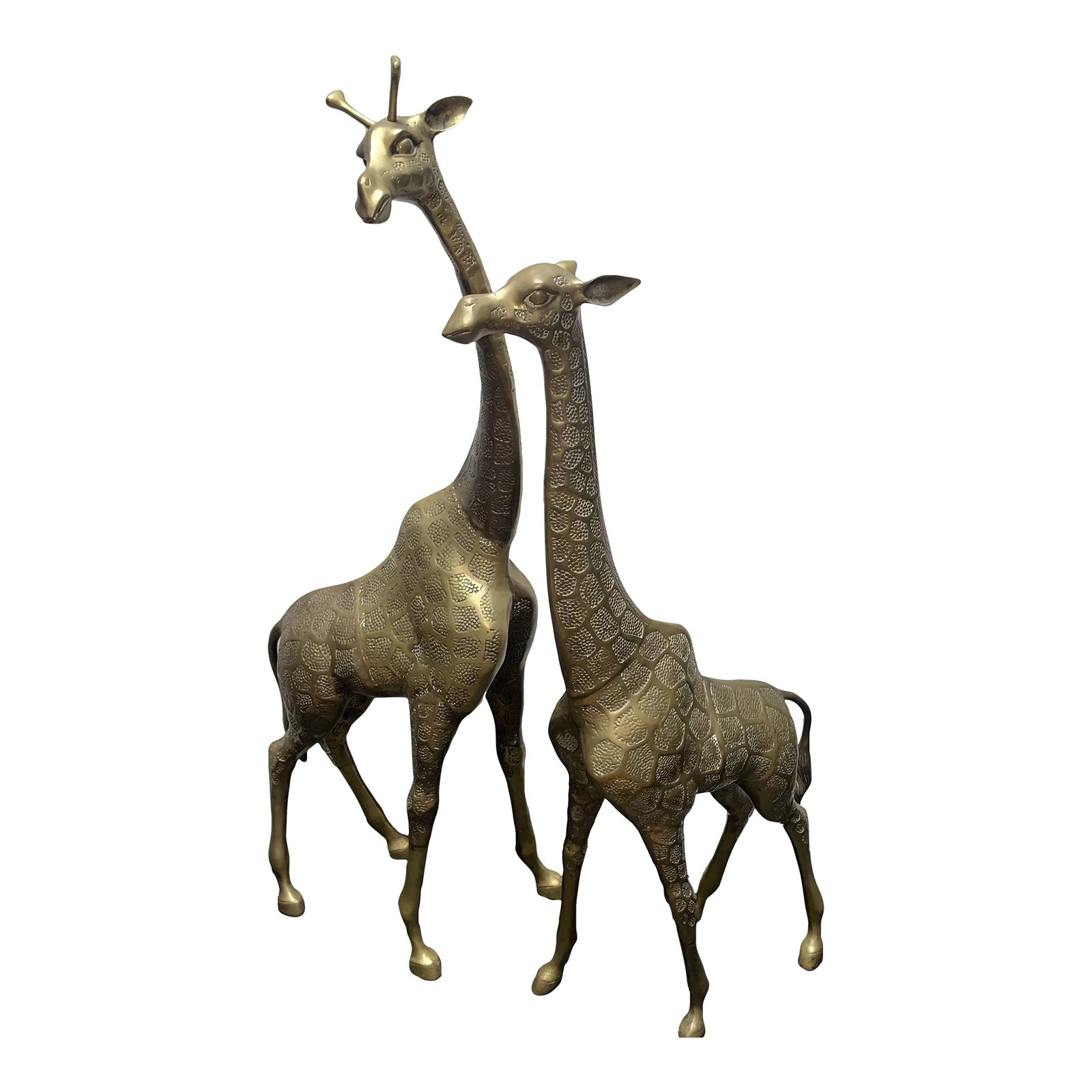 Large Pair of Vintage Elegant Statuesque Brass Giraffe Statues 1970's (1 of 6)