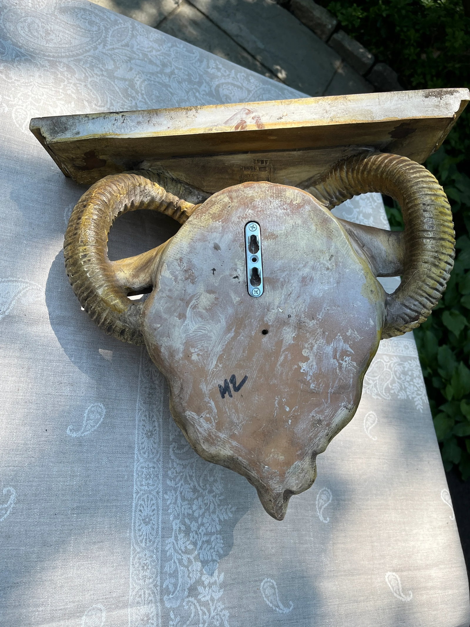 Late 20th Century Ornate Ram's Head Wall Shelf - 6