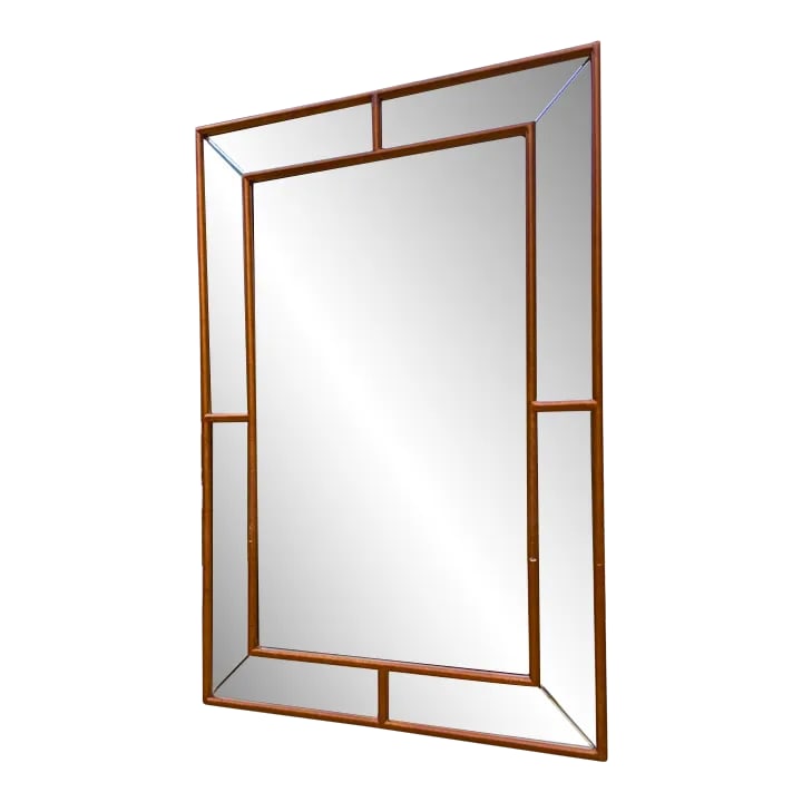 Late 20th Century Bevel on Bevel Mirror in Antique Brass Finish (1 of 8)