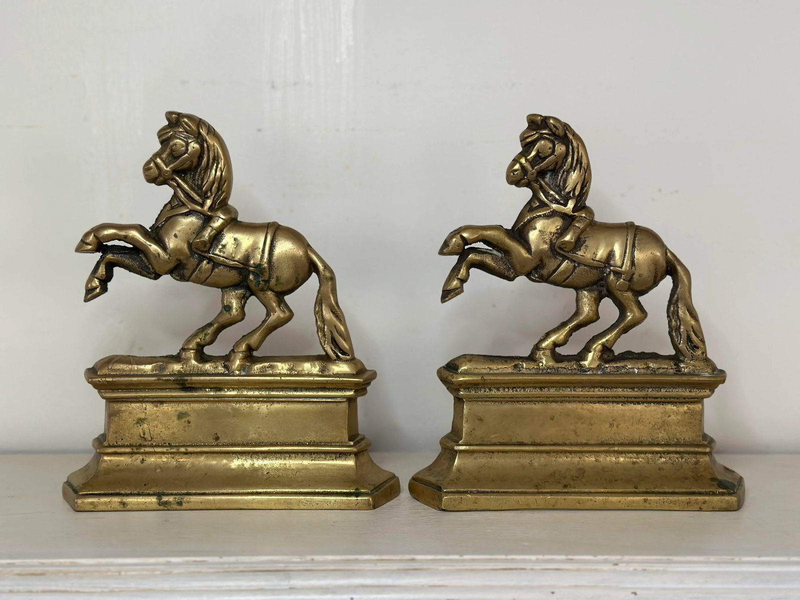 English Brass Horse Bookends - 5