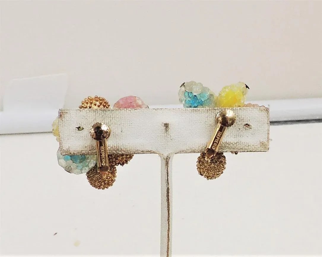 Vintage 1960s Napier "Gum Drop" Colorful Clip Earrings - 2 Pieces - 3