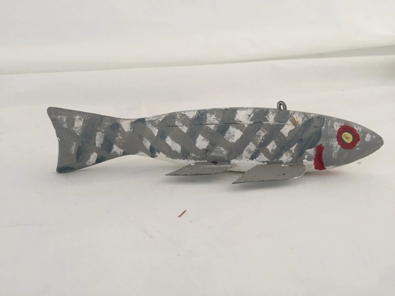 Vintage Hand-Carved Hand Painted 6.75" Ice Fishing Weighted Fish Decoy - 2