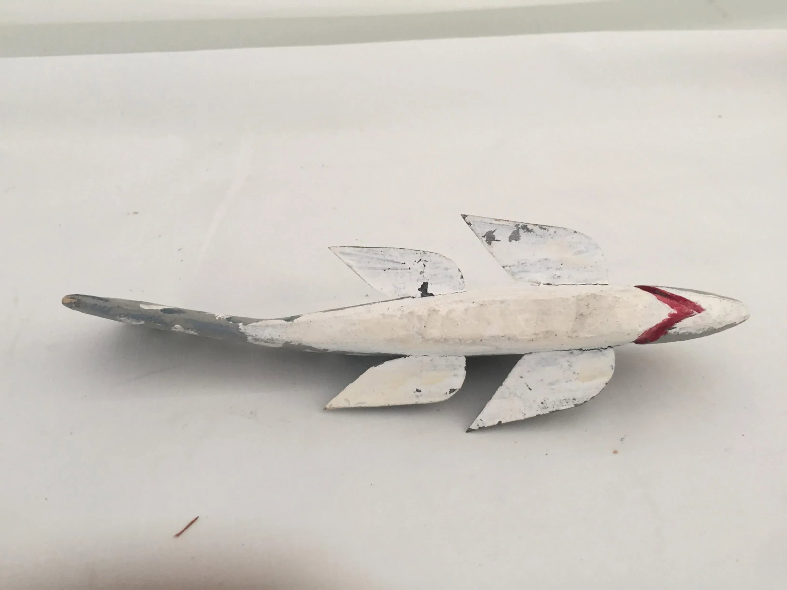 Vintage Hand-Carved Hand Painted 6.75" Ice Fishing Weighted Fish Decoy - 3