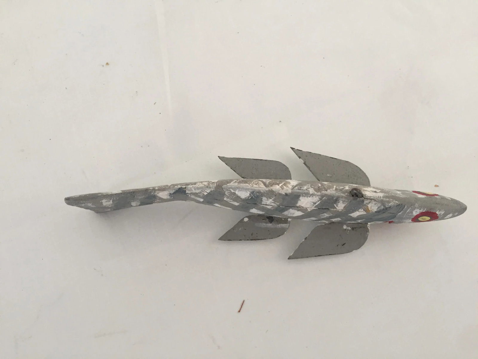 Vintage Hand-Carved Hand Painted 6.75" Ice Fishing Weighted Fish Decoy - 4