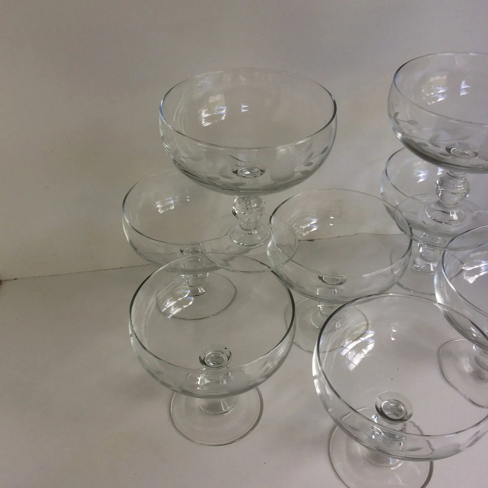 Poppy Etched Crystal Compotes - Set of 8 - 11