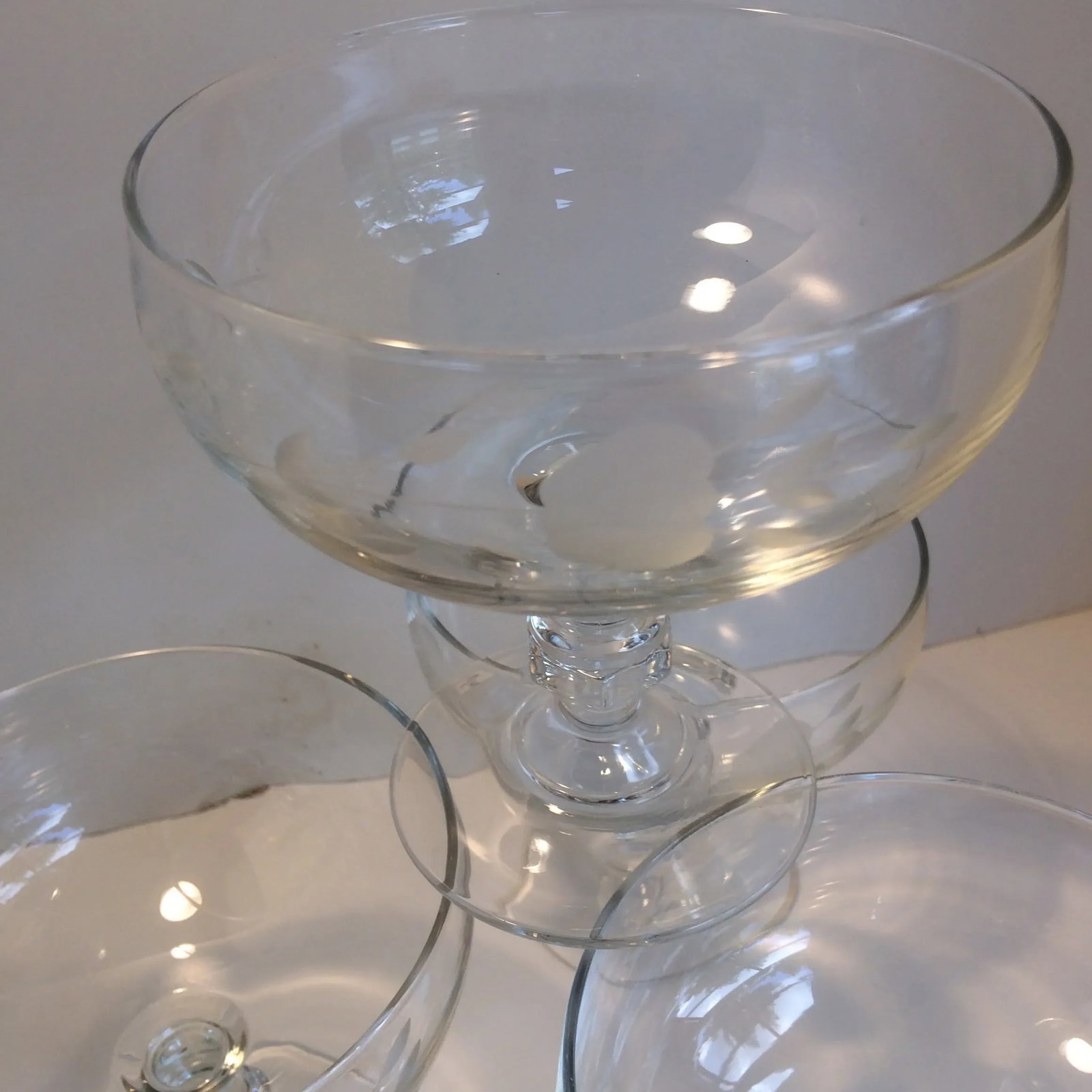 Poppy Etched Crystal Compotes - Set of 8 - 3