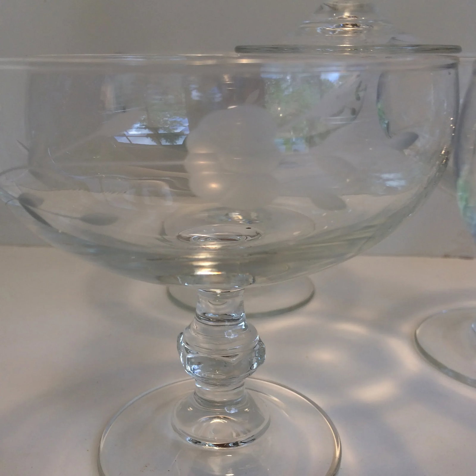 Poppy Etched Crystal Compotes - Set of 8 - 5