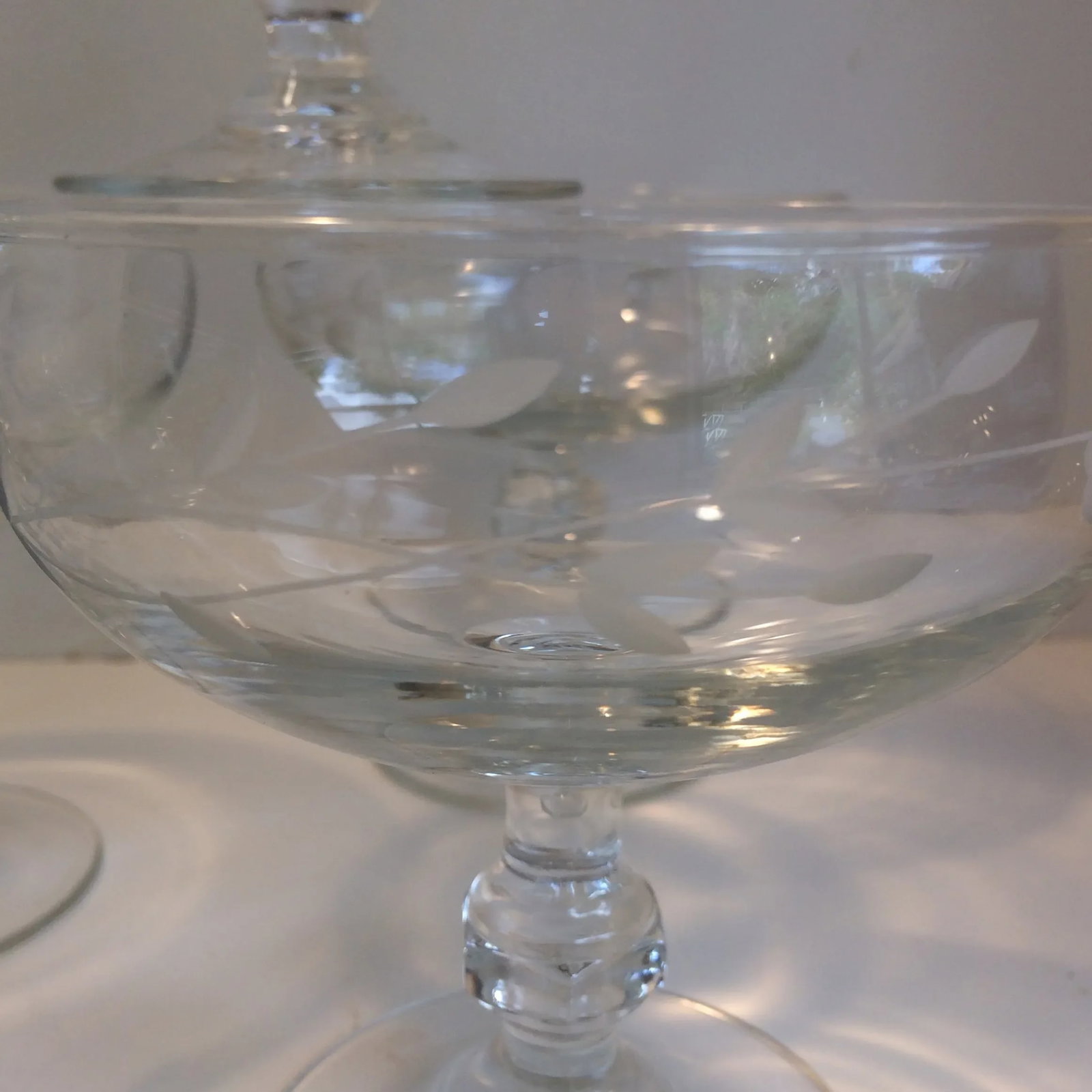 Poppy Etched Crystal Compotes - Set of 8 - 6