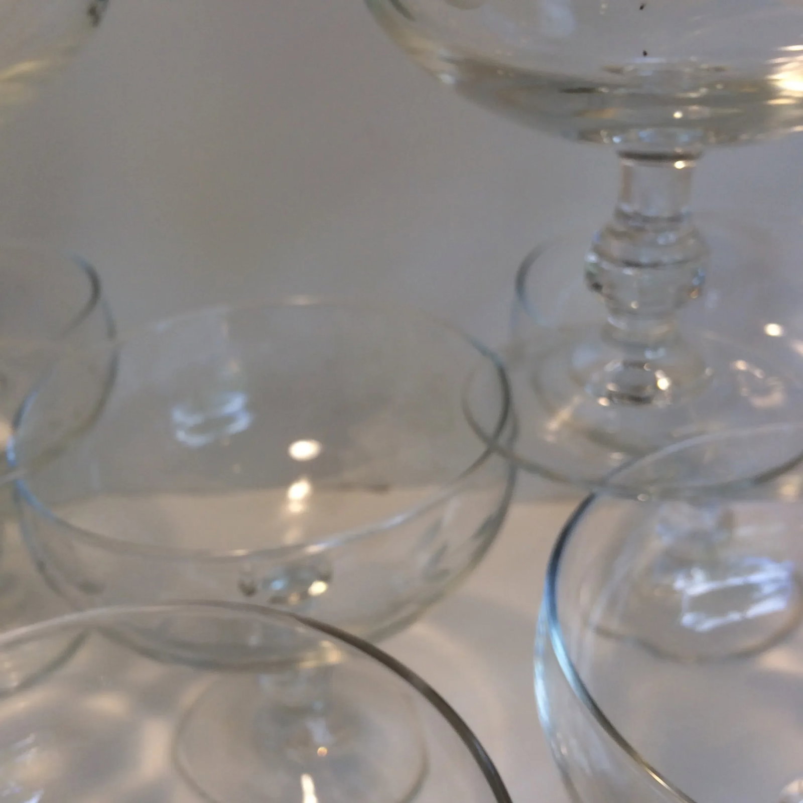 Poppy Etched Crystal Compotes - Set of 8 - 7