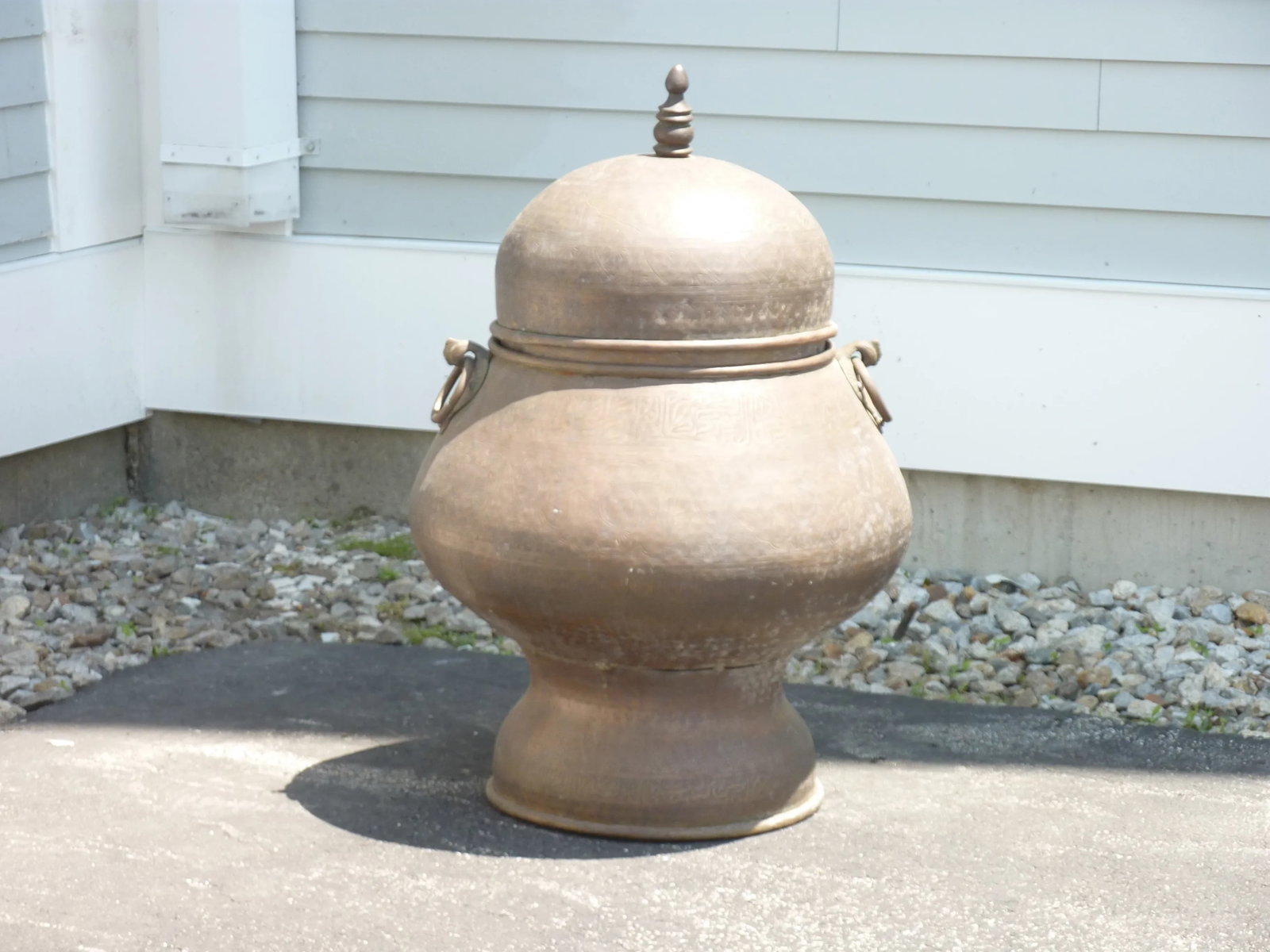 20th Century Middle Eastern Incised Copper Urn - 2