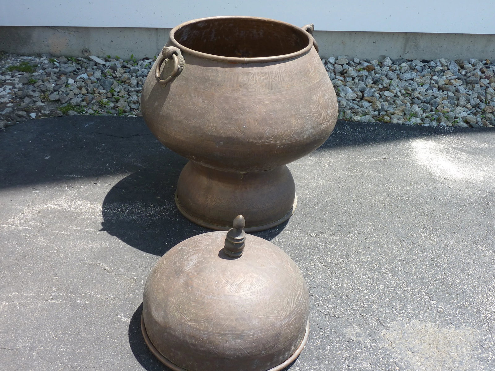 20th Century Middle Eastern Incised Copper Urn - 4