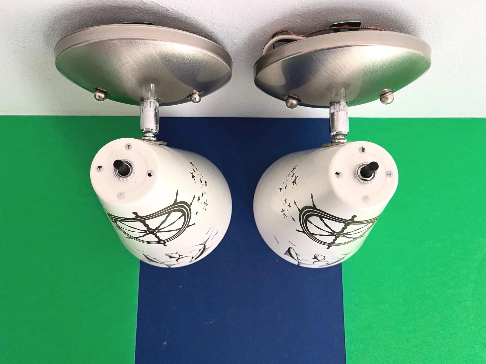 Midcentury Coastal Cone Sconces - A Pair - 16