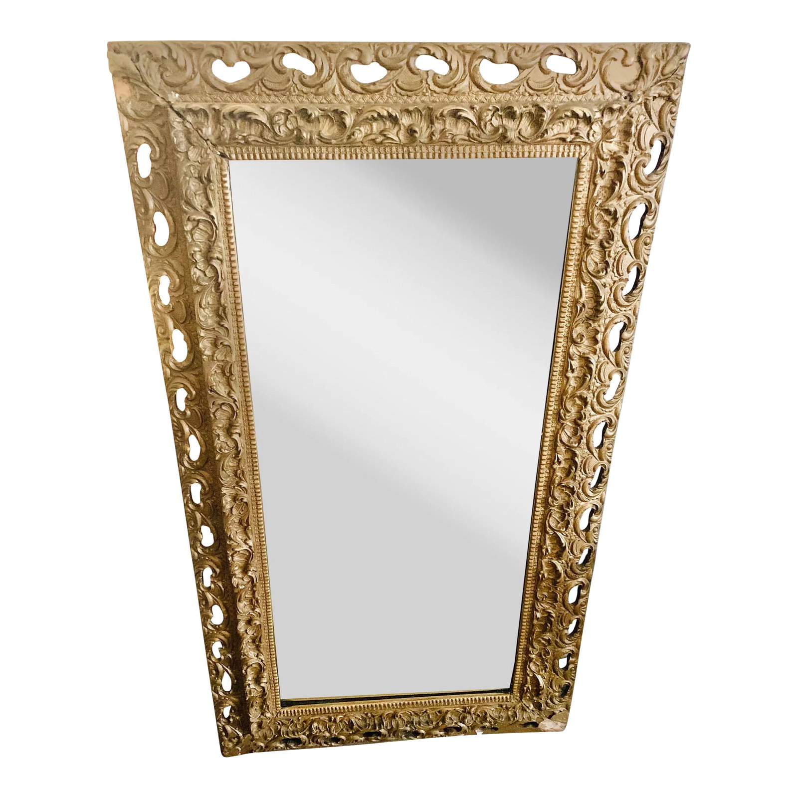 Large Antique Rococo Plaster Guilt Mirror (1 of 12)