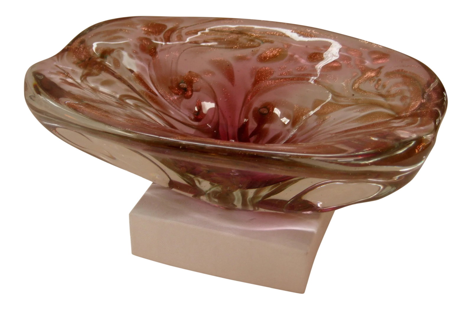 Mid-Century Modern Italian Murano Glass Amethyst and Gold Decorative Bowl (1 of 10)