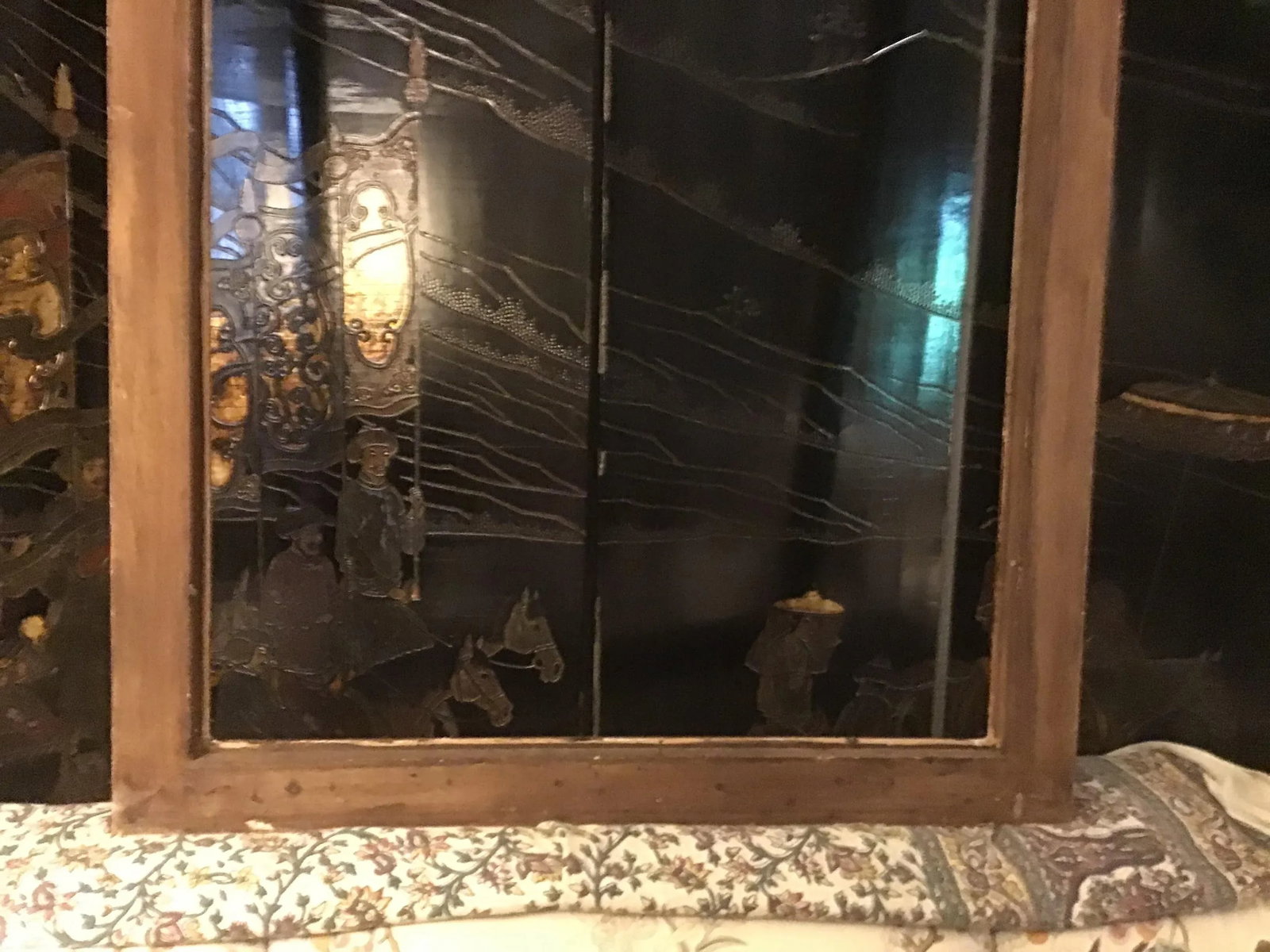 Vintage 1960s Custom Made Gilt & Ebonized Ogee Edge Wood Frame - 10