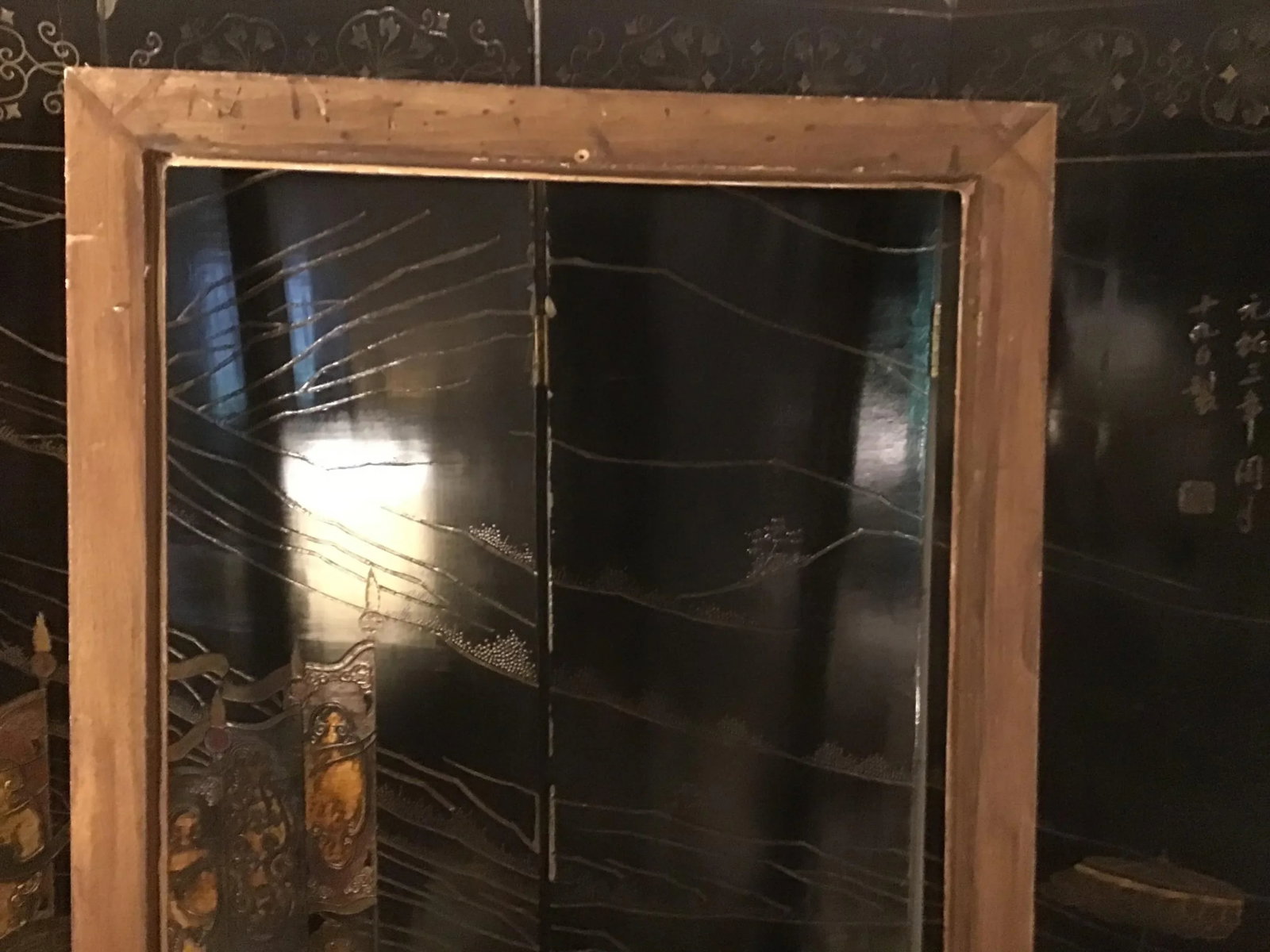 Vintage 1960s Custom Made Gilt & Ebonized Ogee Edge Wood Frame - 11