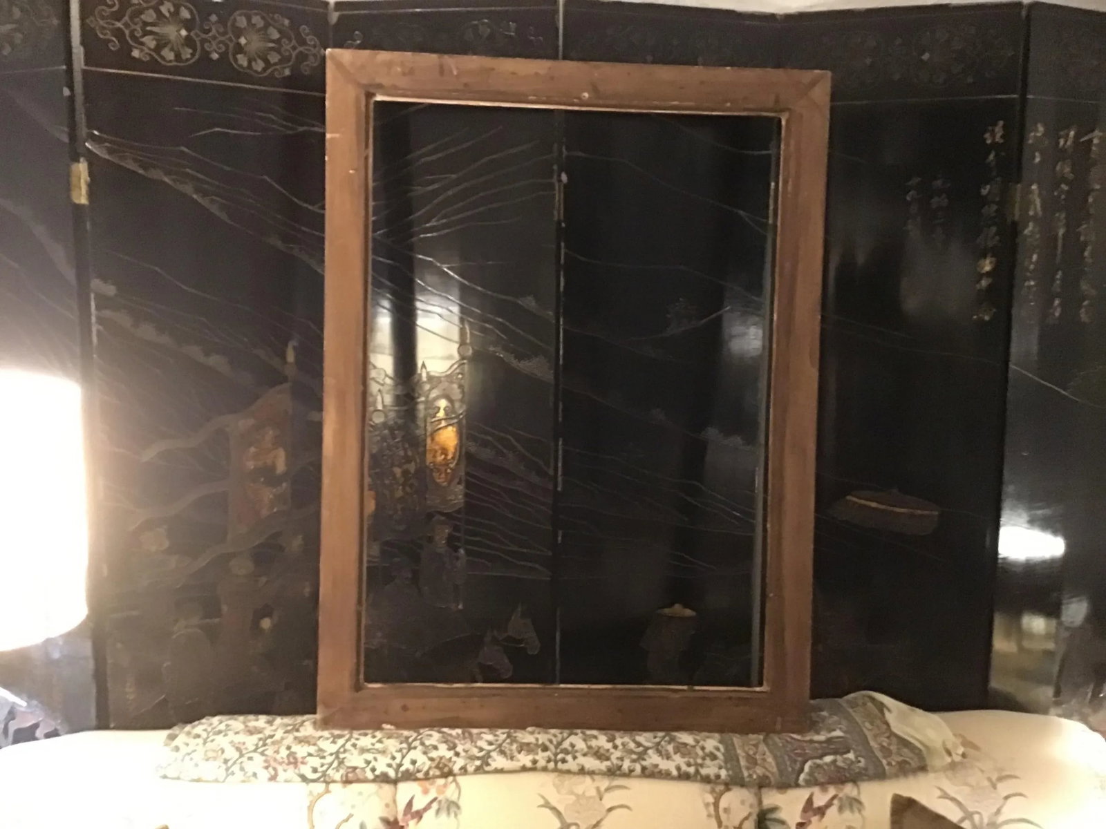 Vintage 1960s Custom Made Gilt & Ebonized Ogee Edge Wood Frame - 12